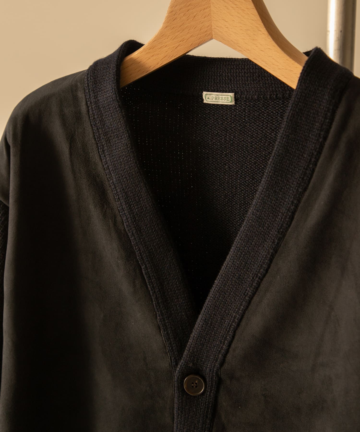 A PRESSE　Cashmere Suede C Cardigan NAVY 2