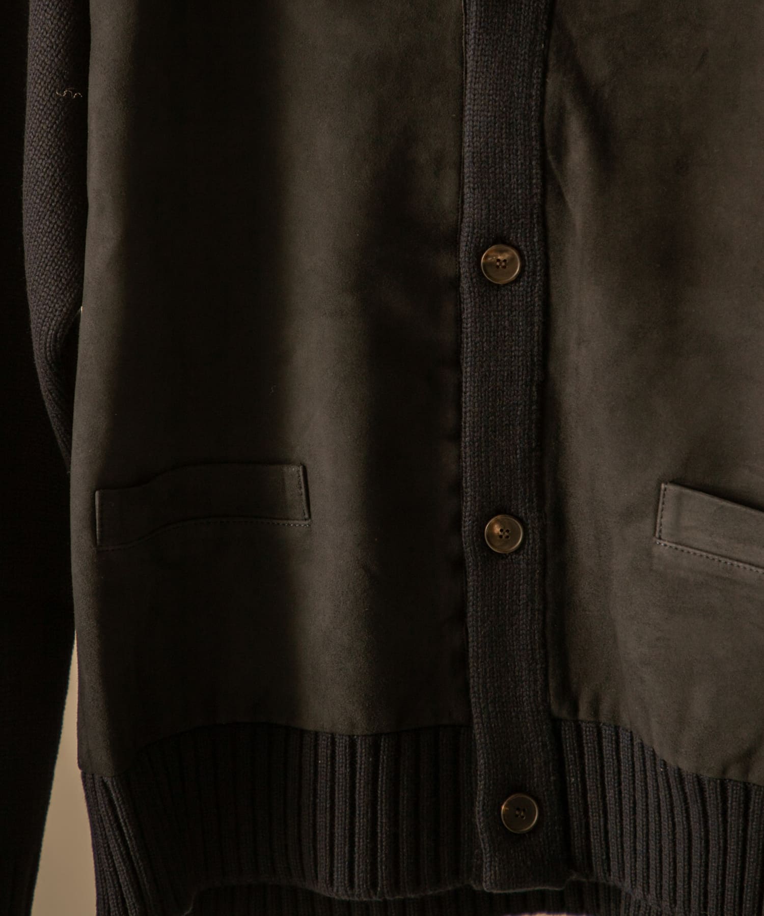 A PRESSE　Cashmere Suede C Cardigan NAVY 2