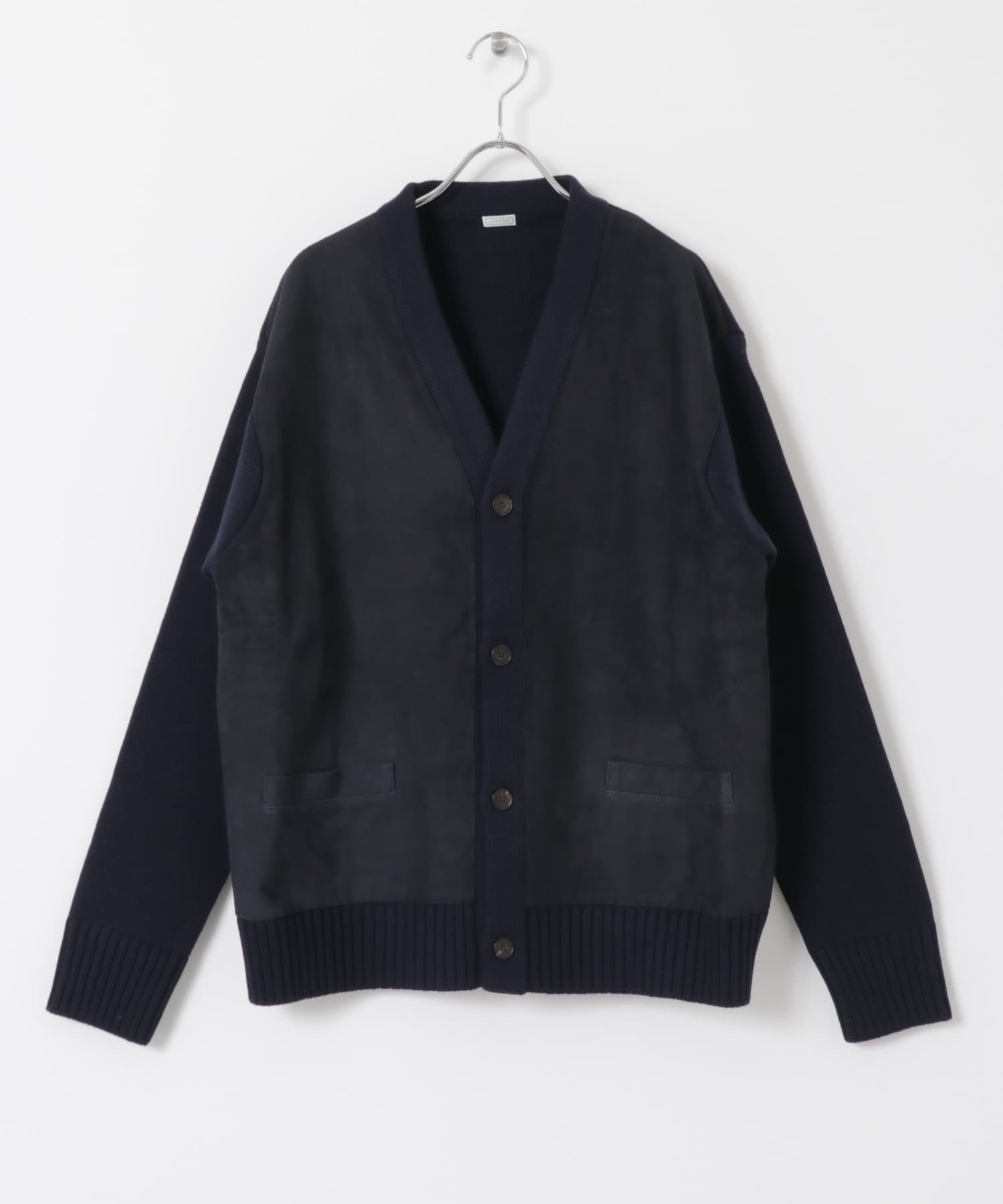 A PRESSE　Cashmere Suede C Cardigan NAVY 2