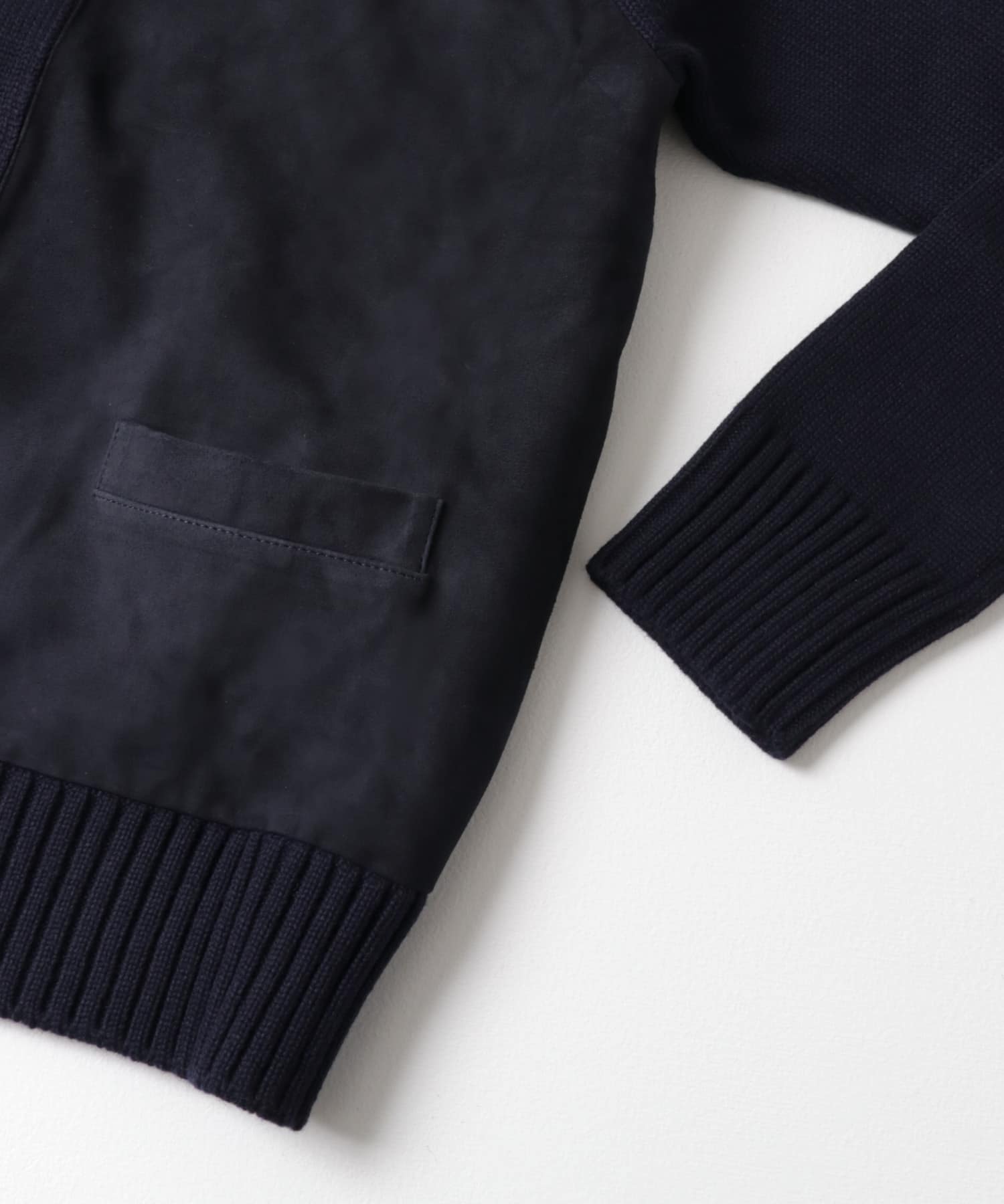 A PRESSE　Cashmere Suede C Cardigan NAVY 2