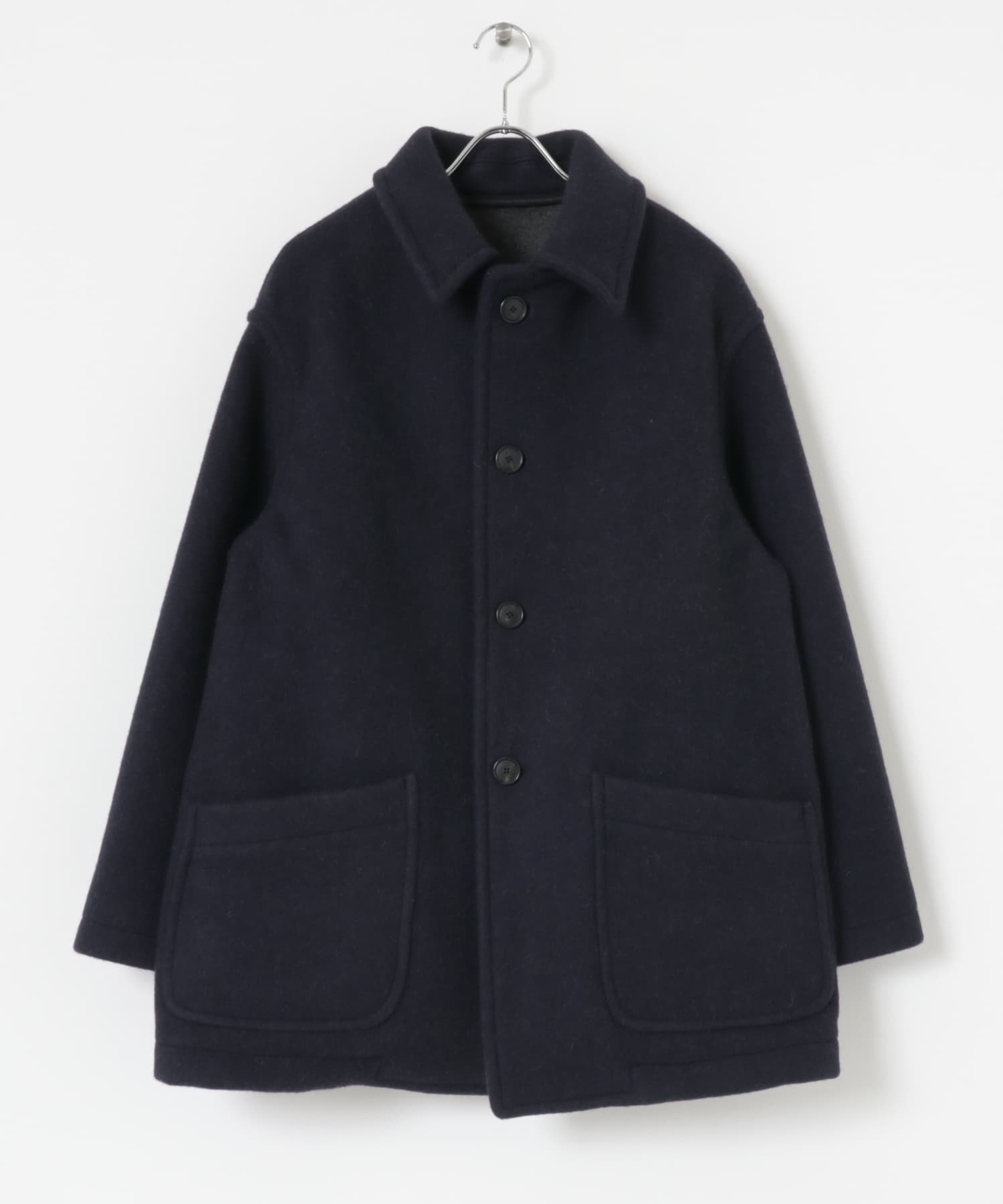 A PRESSE　Double Face Cashmere Coat NAVY 2