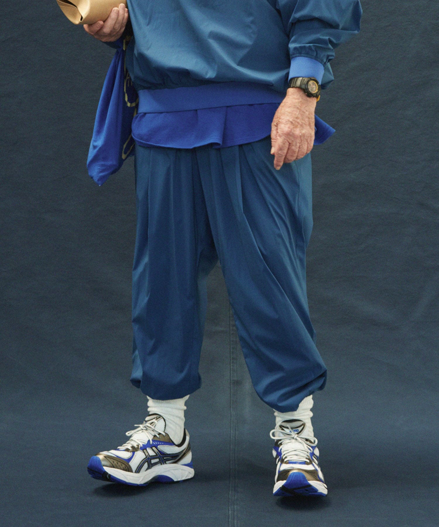 SFC　WIDE TAPERED EASY PANTS Blue M