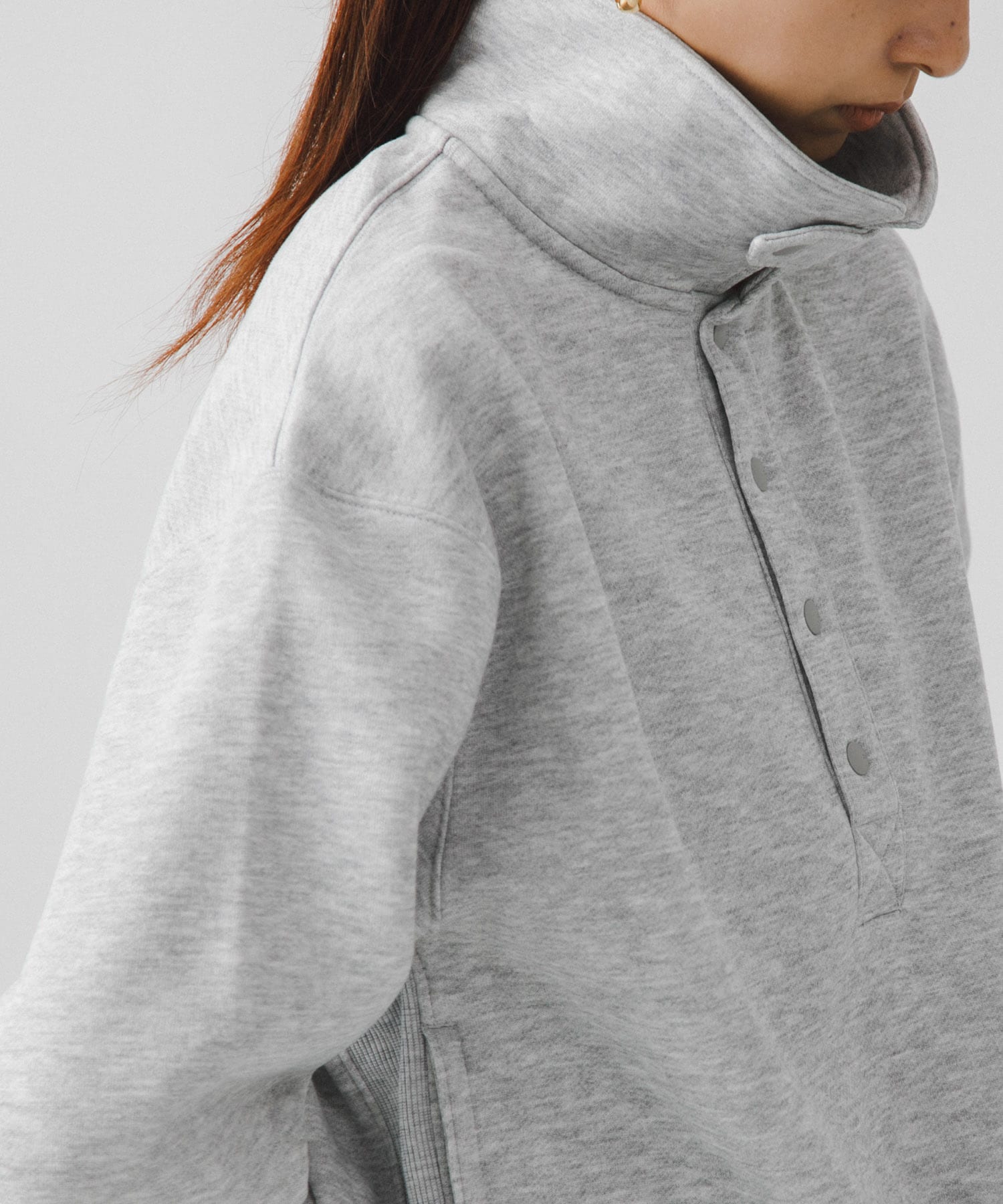 DAIWA PIER39　Ws TECH SWEAT SNAP PULLOVER TOP GRAY FREE