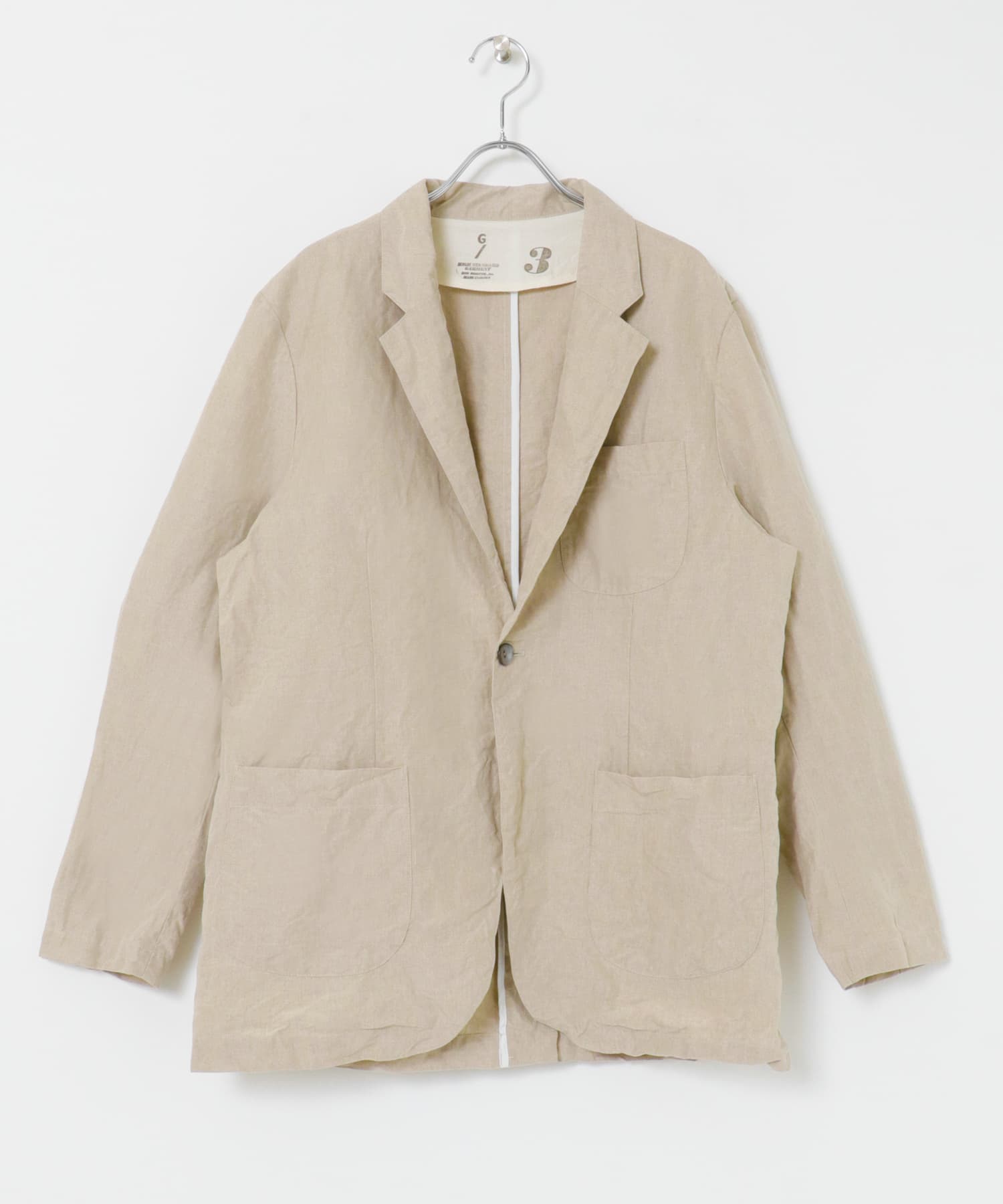 Gurank　Lapel work Jacket Linen NATURAL 3