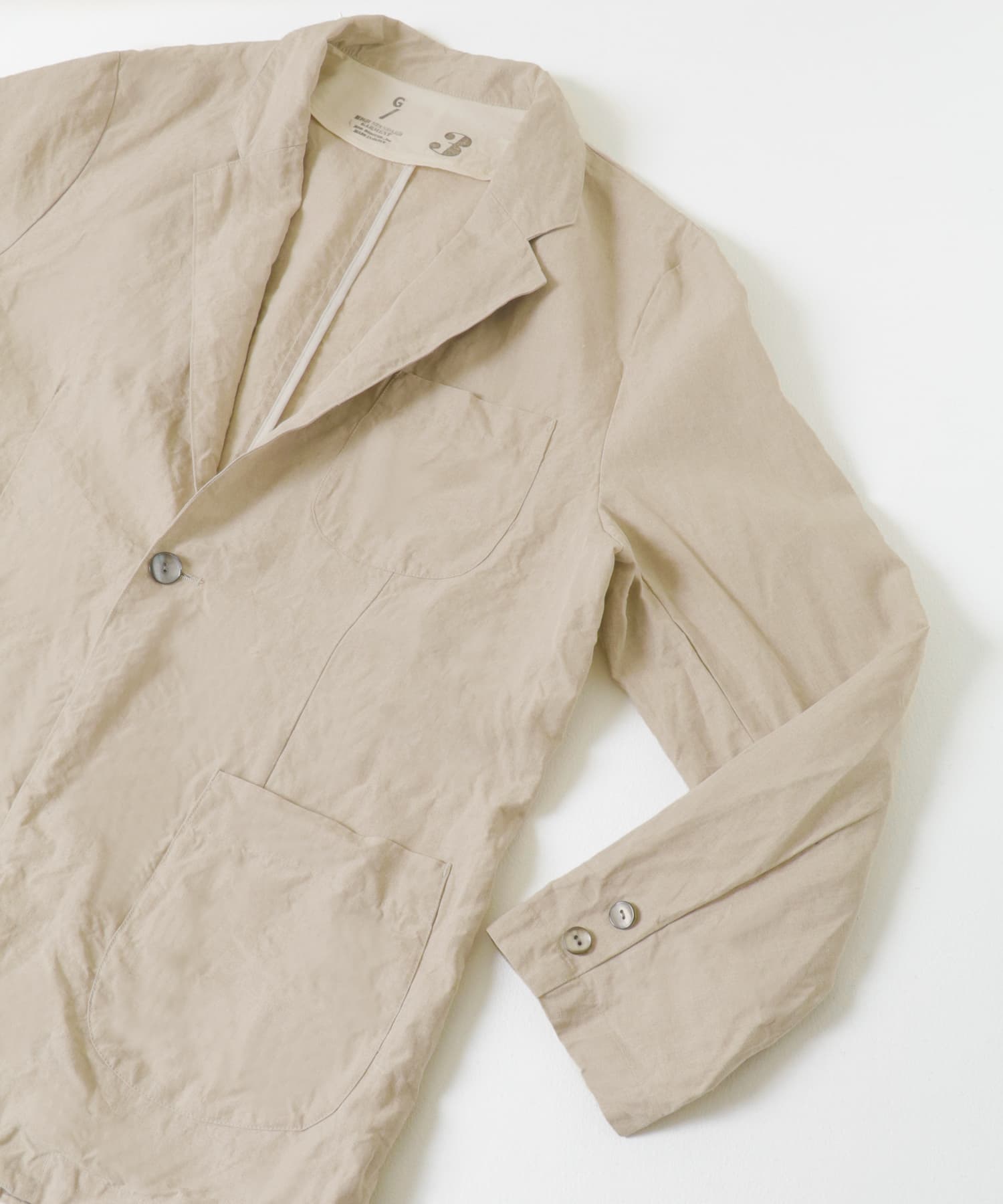 Gurank　Lapel work Jacket Linen NATURAL 3