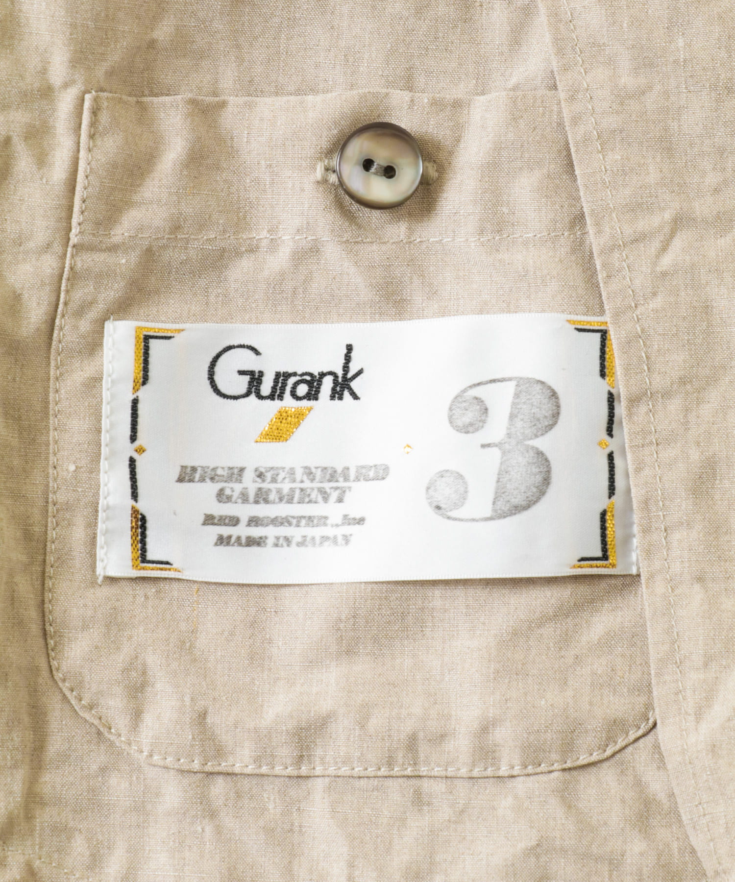 Gurank　Lapel work Jacket Linen NATURAL 3