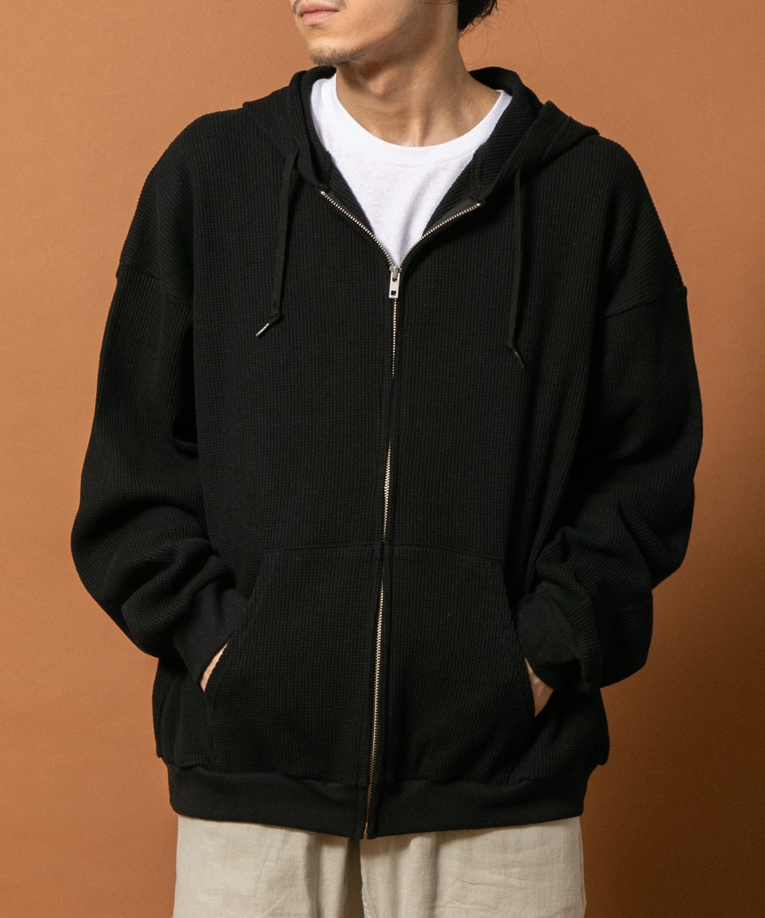 RELAX FIT　ワッフルパーカー