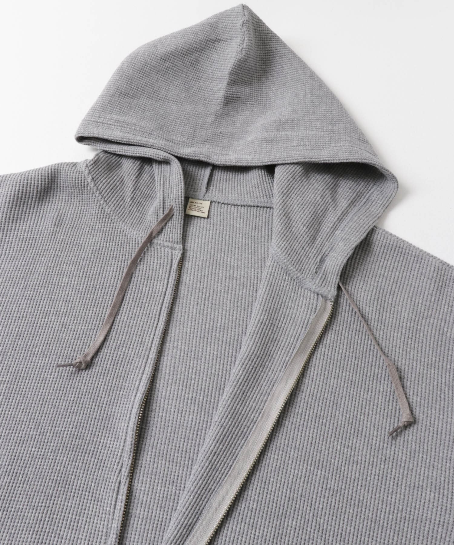 RELAX FIT　ワッフルパーカー GREY FREE