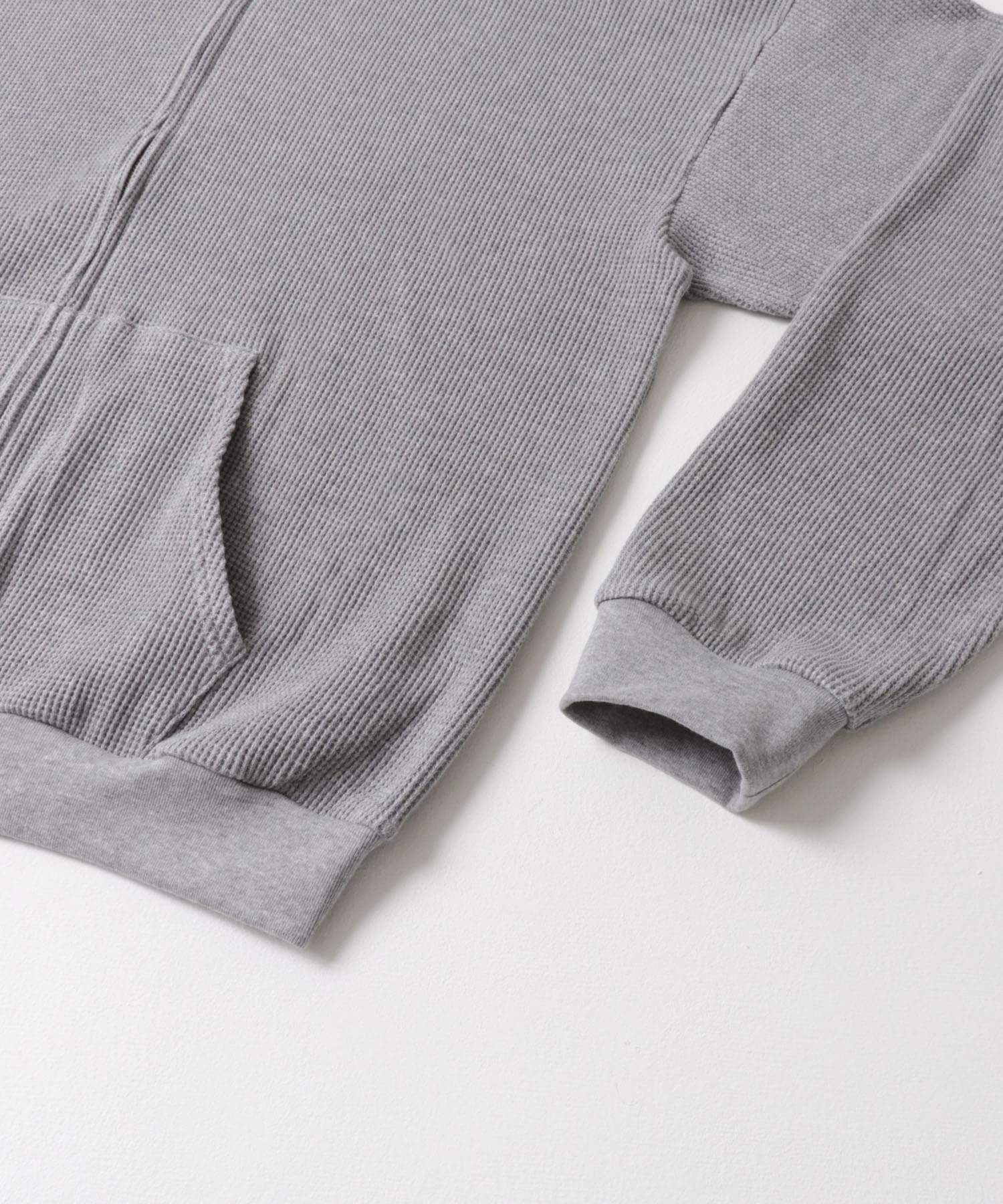 RELAX FIT　ワッフルパーカー GREY FREE