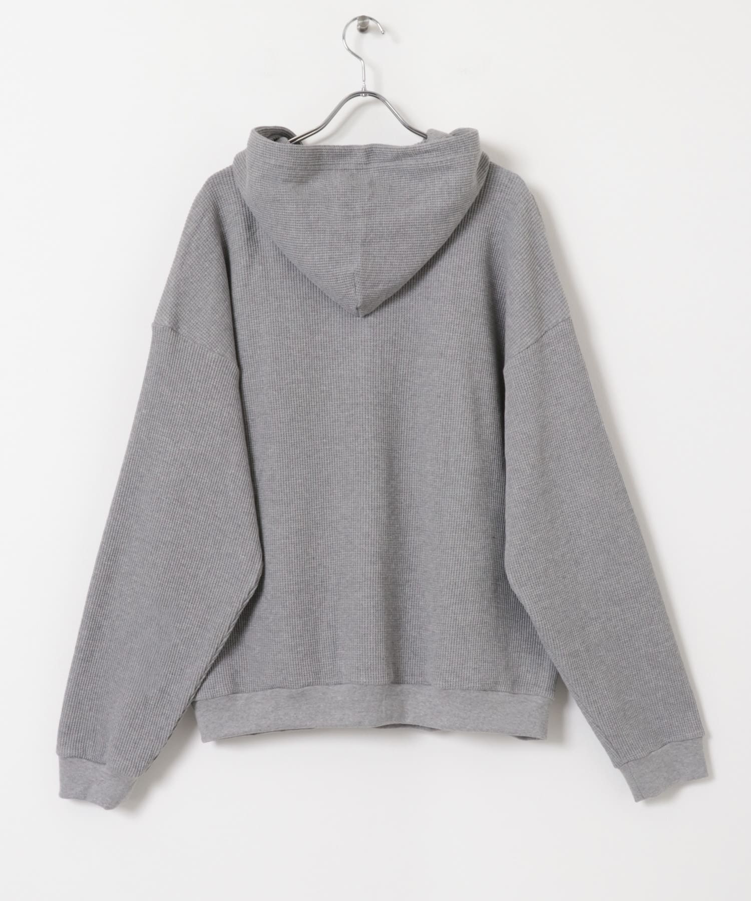 RELAX FIT　ワッフルパーカー GREY FREE
