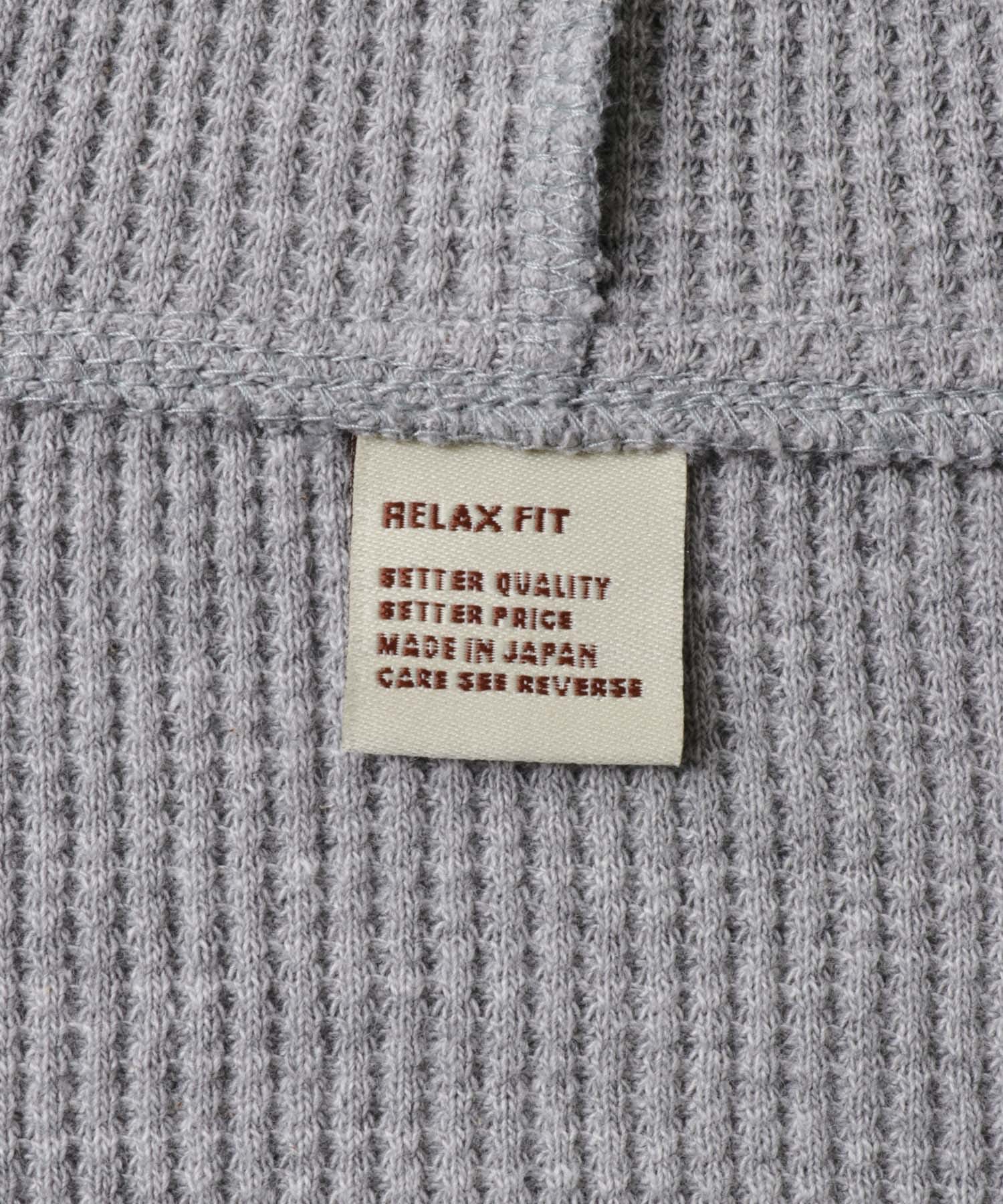 RELAX FIT　ワッフルパーカー GREY FREE