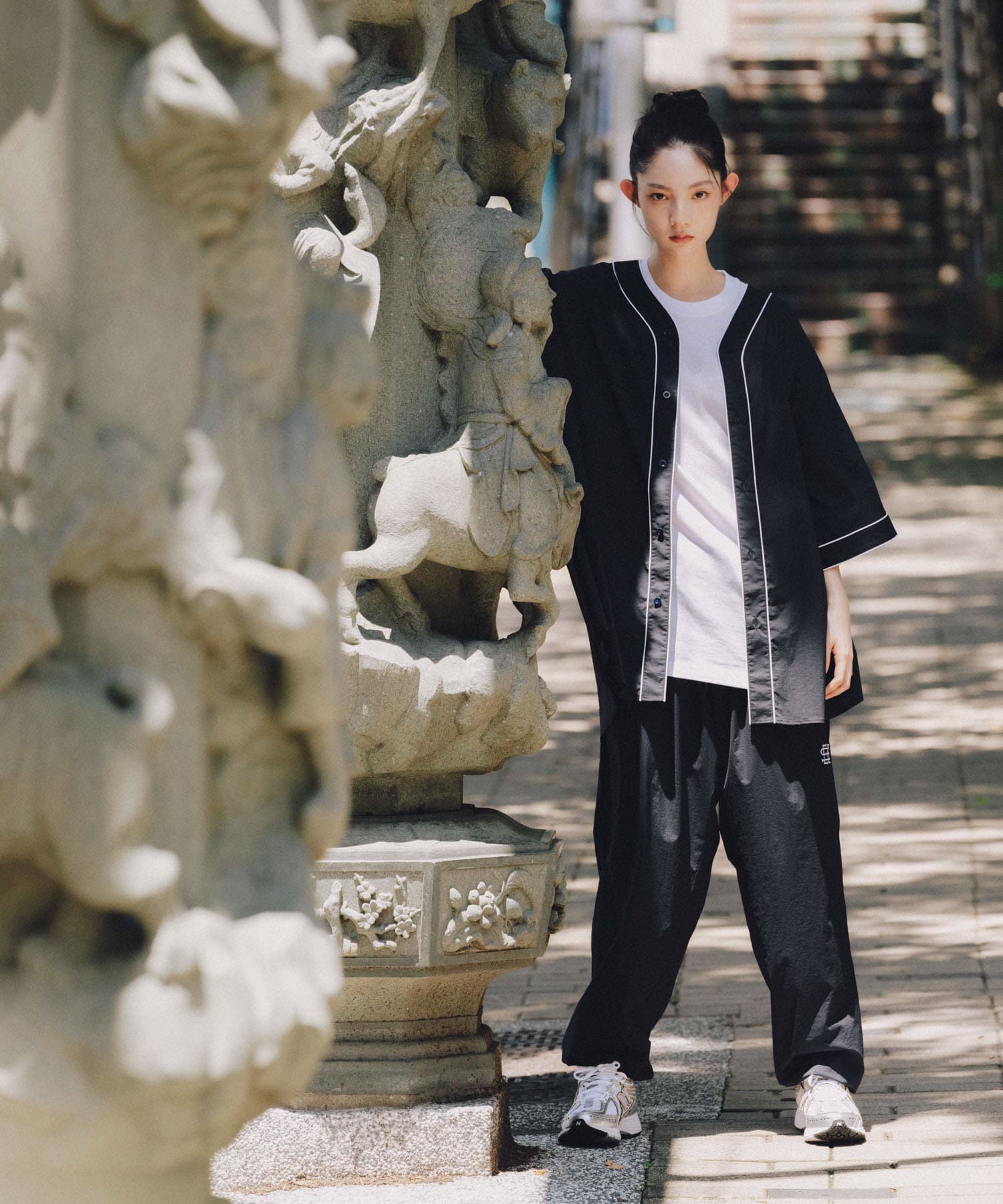 SEE SEE NYLON BASEBALL SHIRTS(XXXXL BLACK): トップス｜URBAN