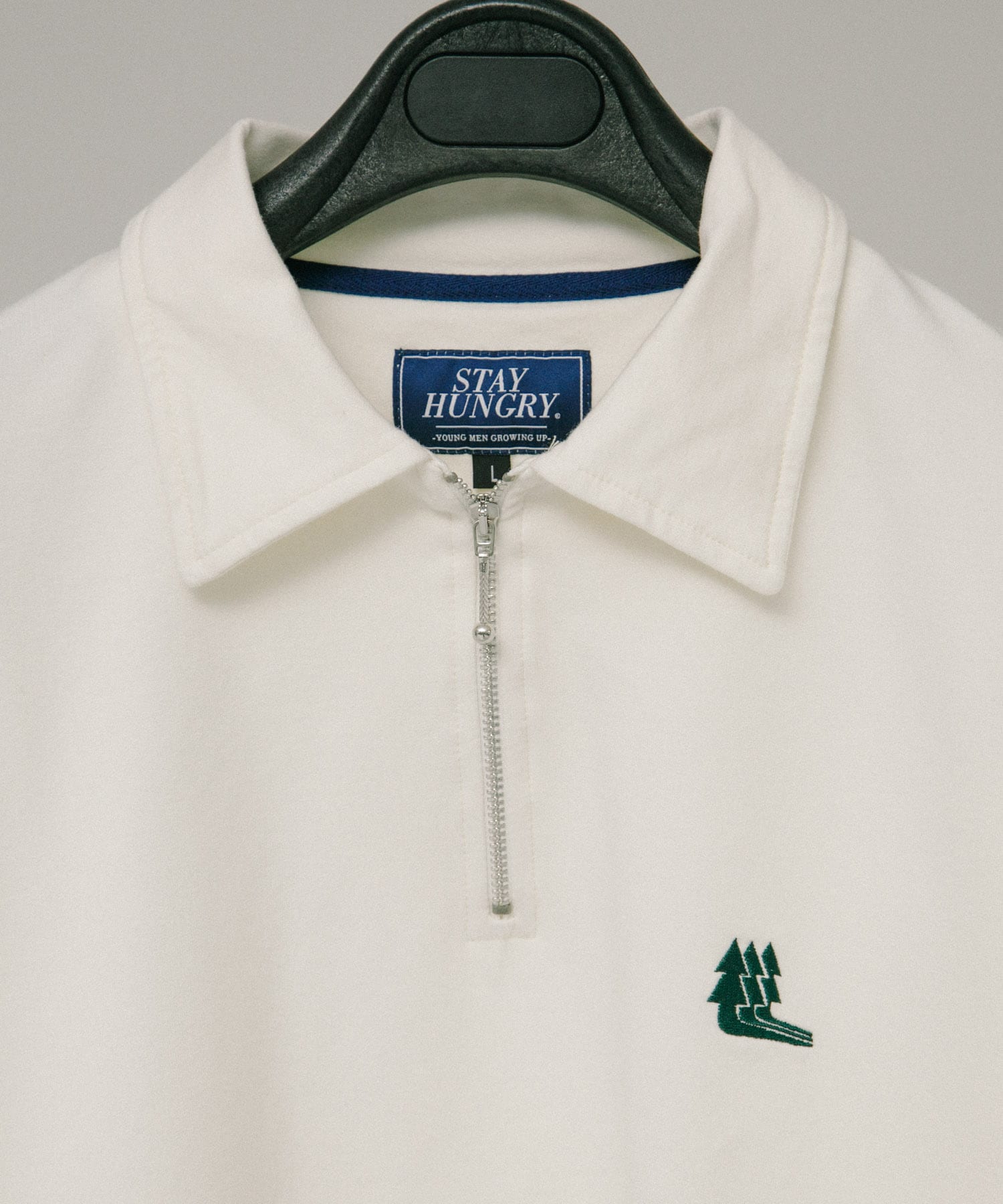 STAY HUNGRY　TREES SHORTSLEEVE POLO WHITE M