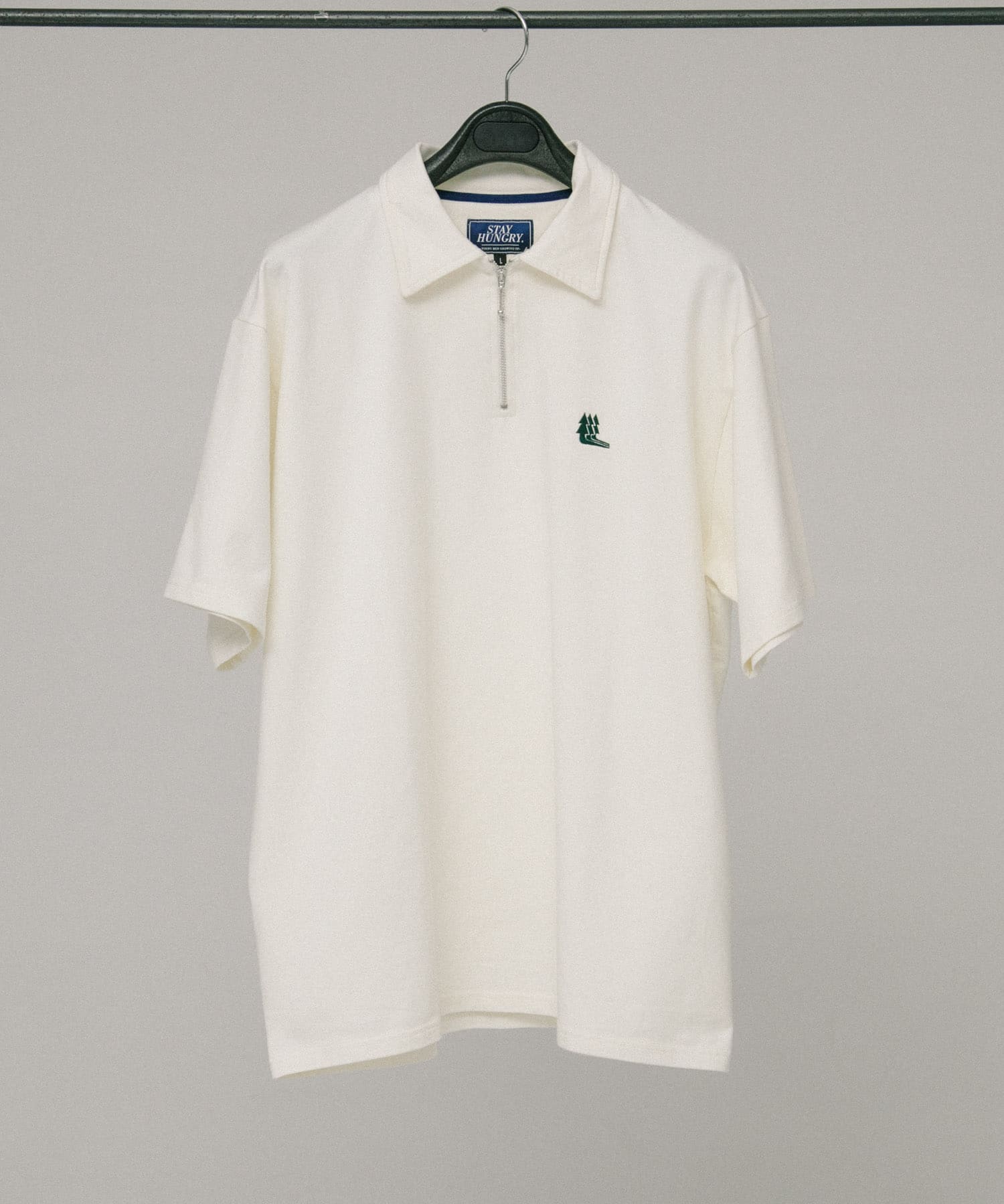 STAY HUNGRY　TREES SHORTSLEEVE POLO WHITE M