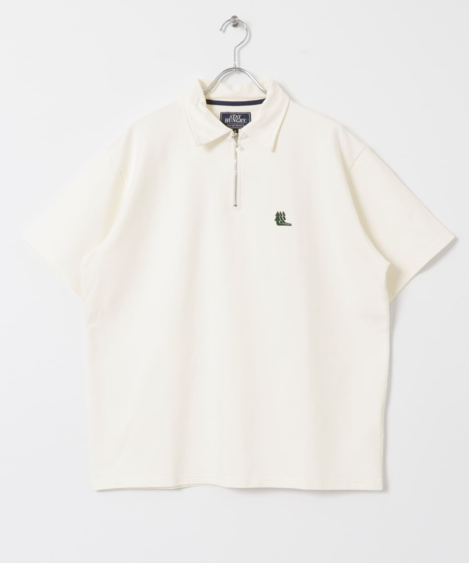 STAY HUNGRY　TREES SHORTSLEEVE POLO WHITE M