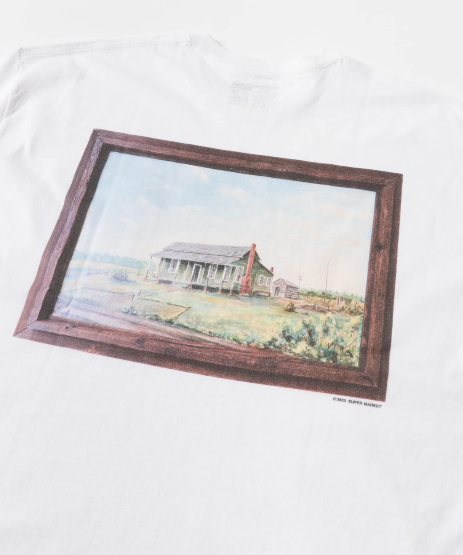 SUPERMARKET　SM絵画T-SHIRTS C WHITE FREE