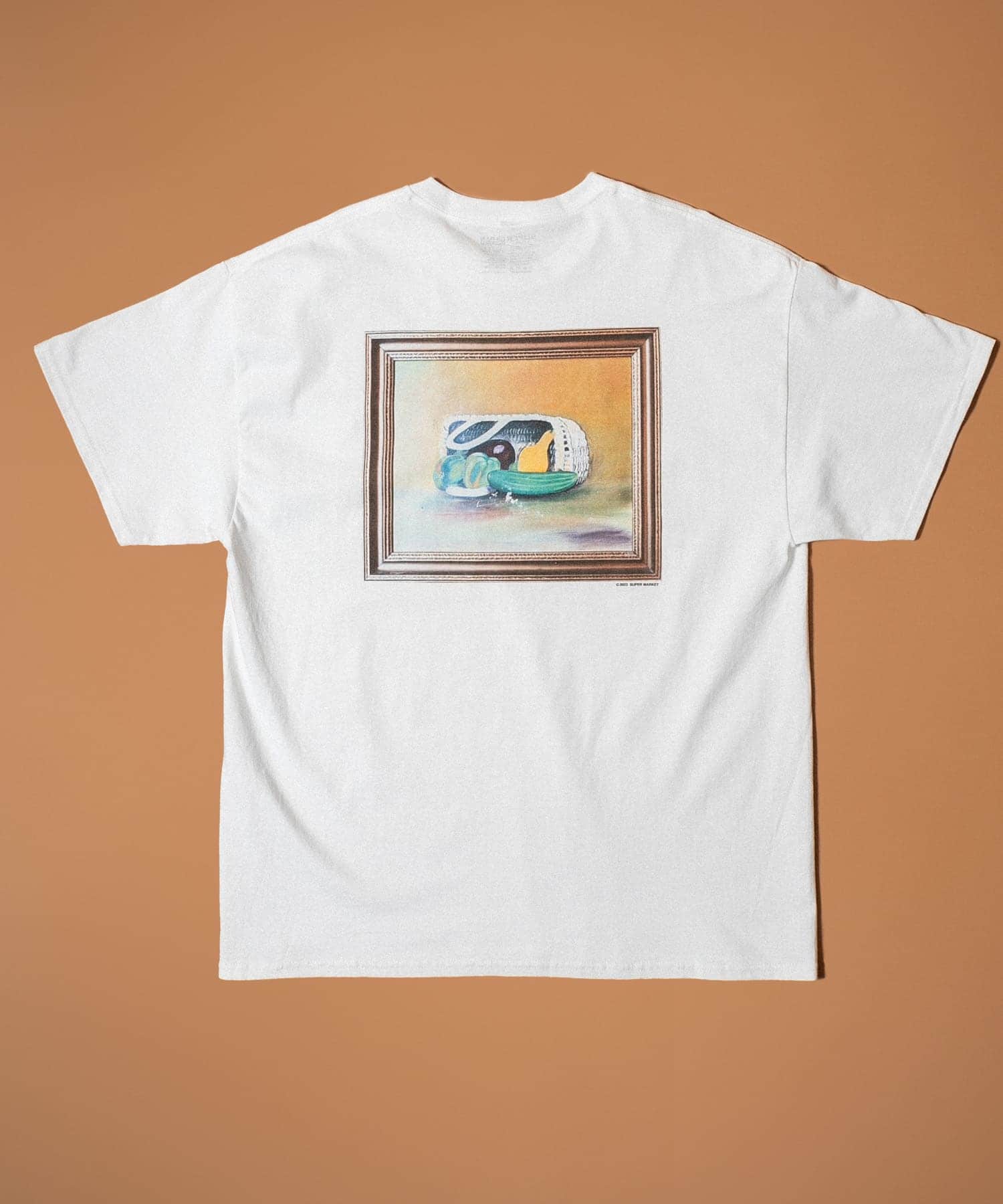 SUPERMARKET　SM絵画T-SHIRTS E WHITE FREE