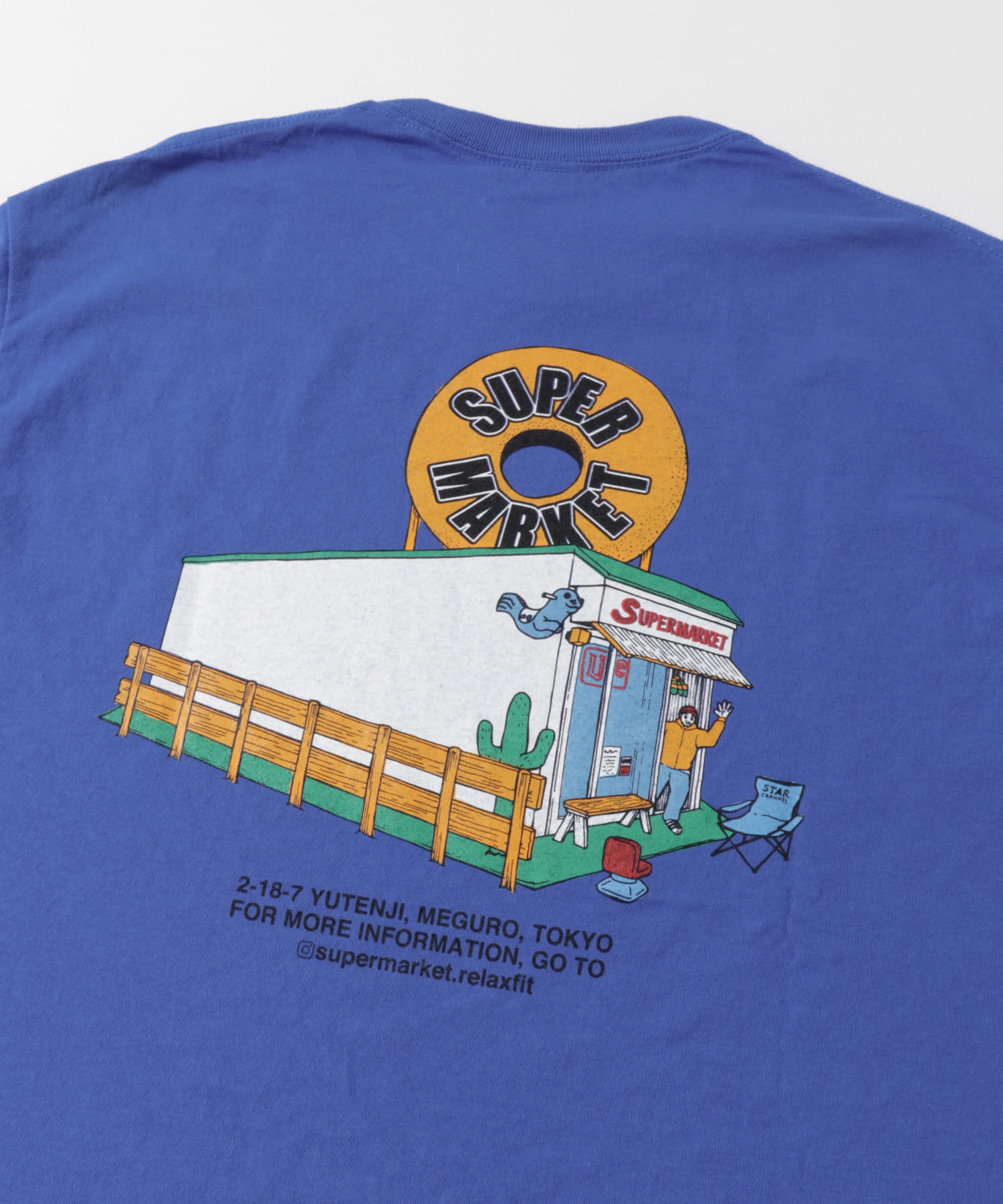 SUPERMARKET　SMドーナツ Tシャツ BLUE L