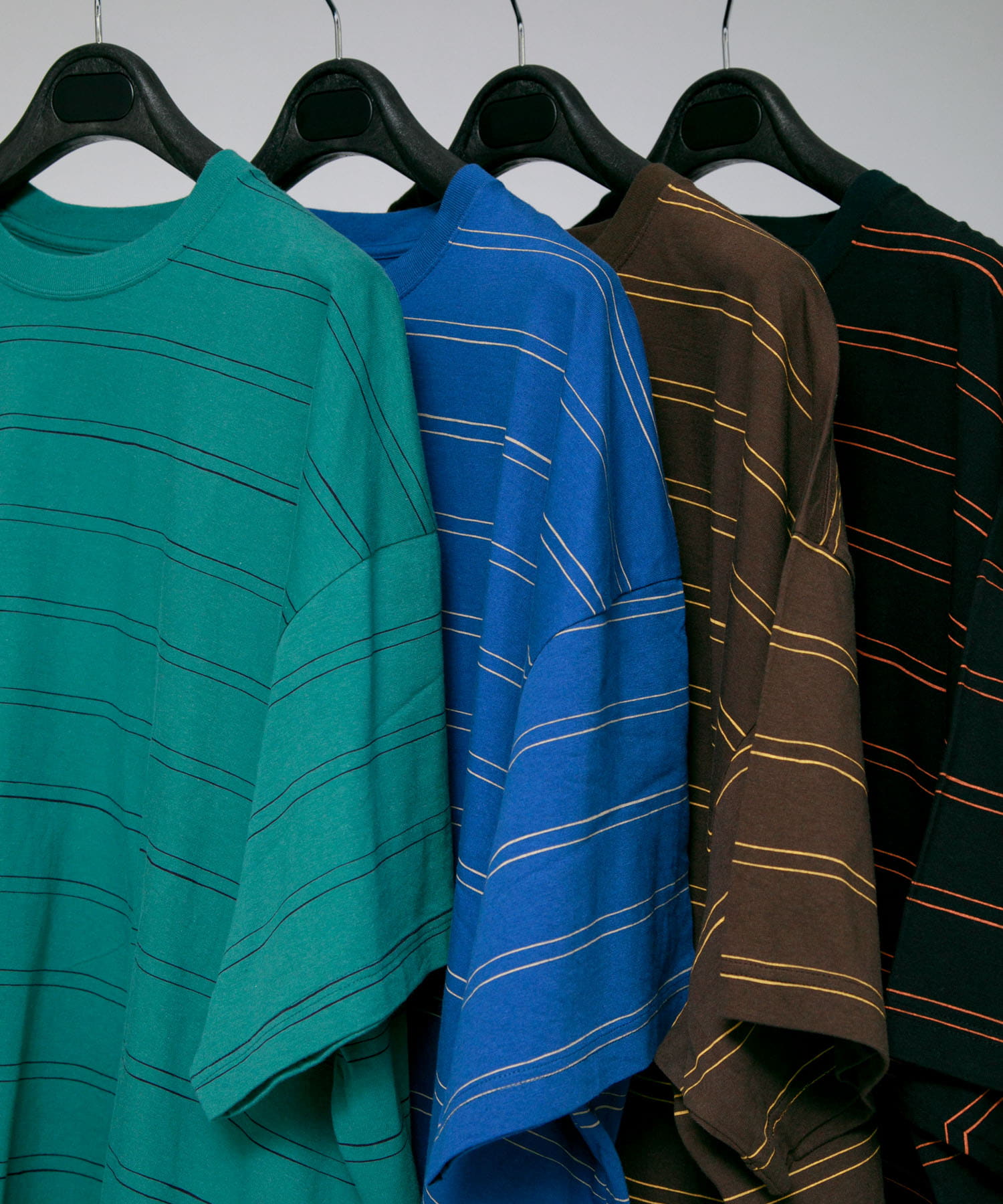 SFC　DOUBLE SIDE STRIPE TEE GRN/NVY L