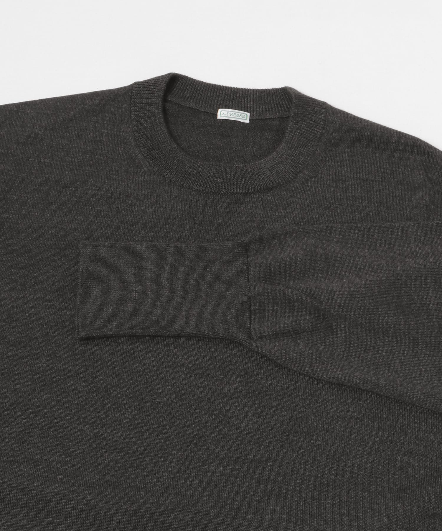 A PRESSE　Wool Knit L/S T-Shirt CHARCOAL 2