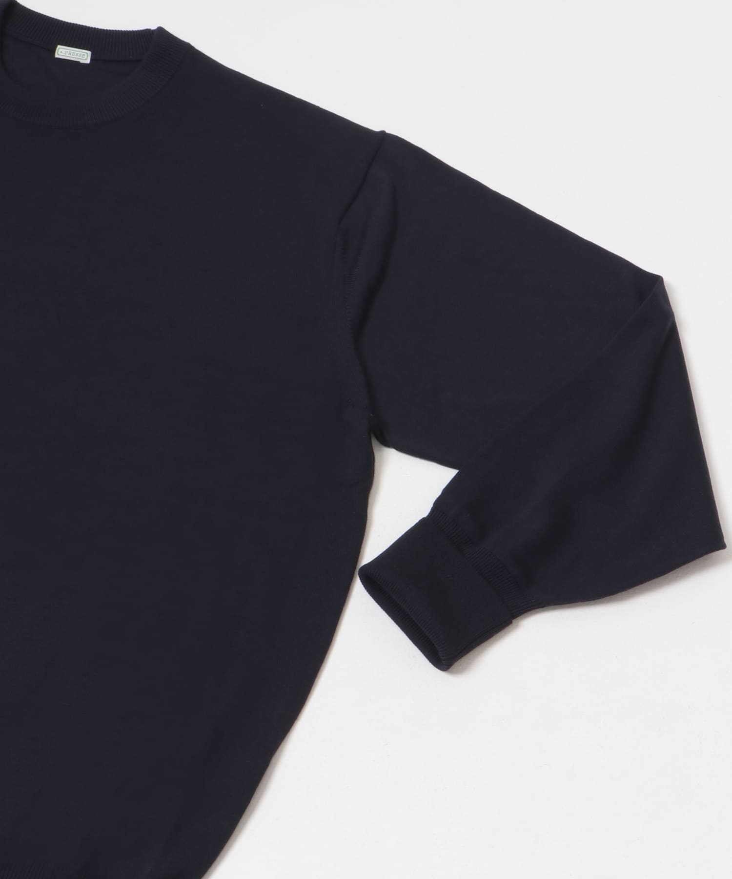 A PRESSE　Wool Knit L/S T-Shirt NAVY 2