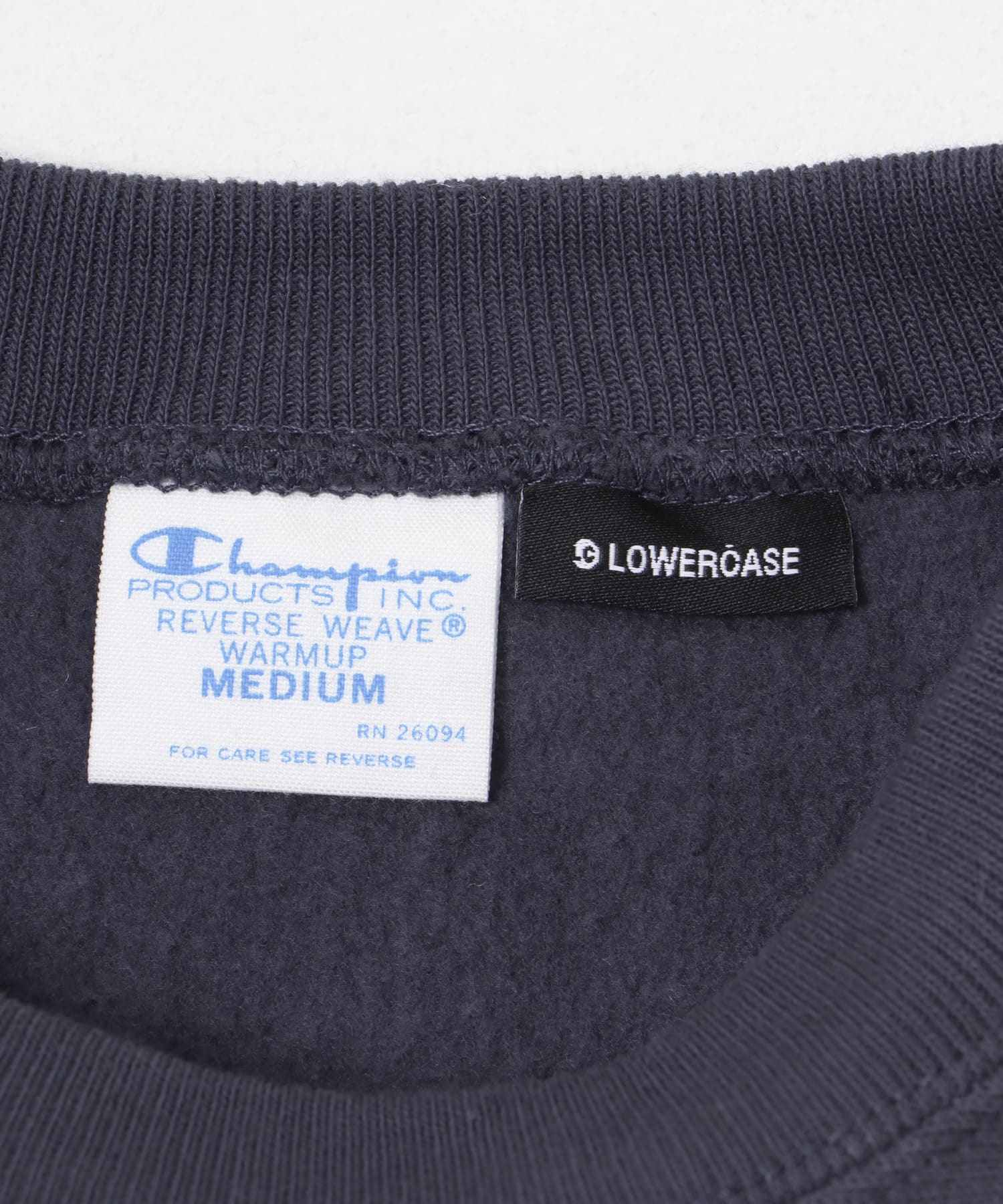 『別注』LOWERCASE×Champion　リバースウィーブ ダークネイビー M