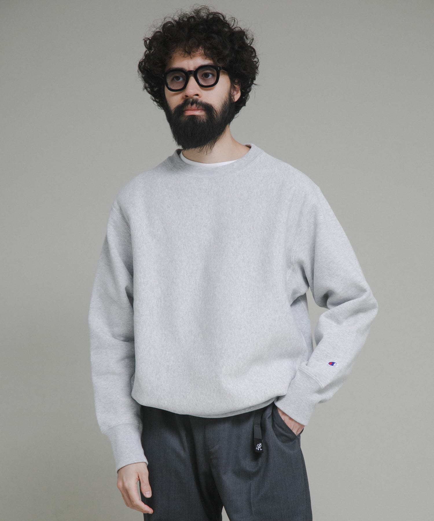 『別注』LOWERCASE×Champion　リバースウィーブ 040シルバー M