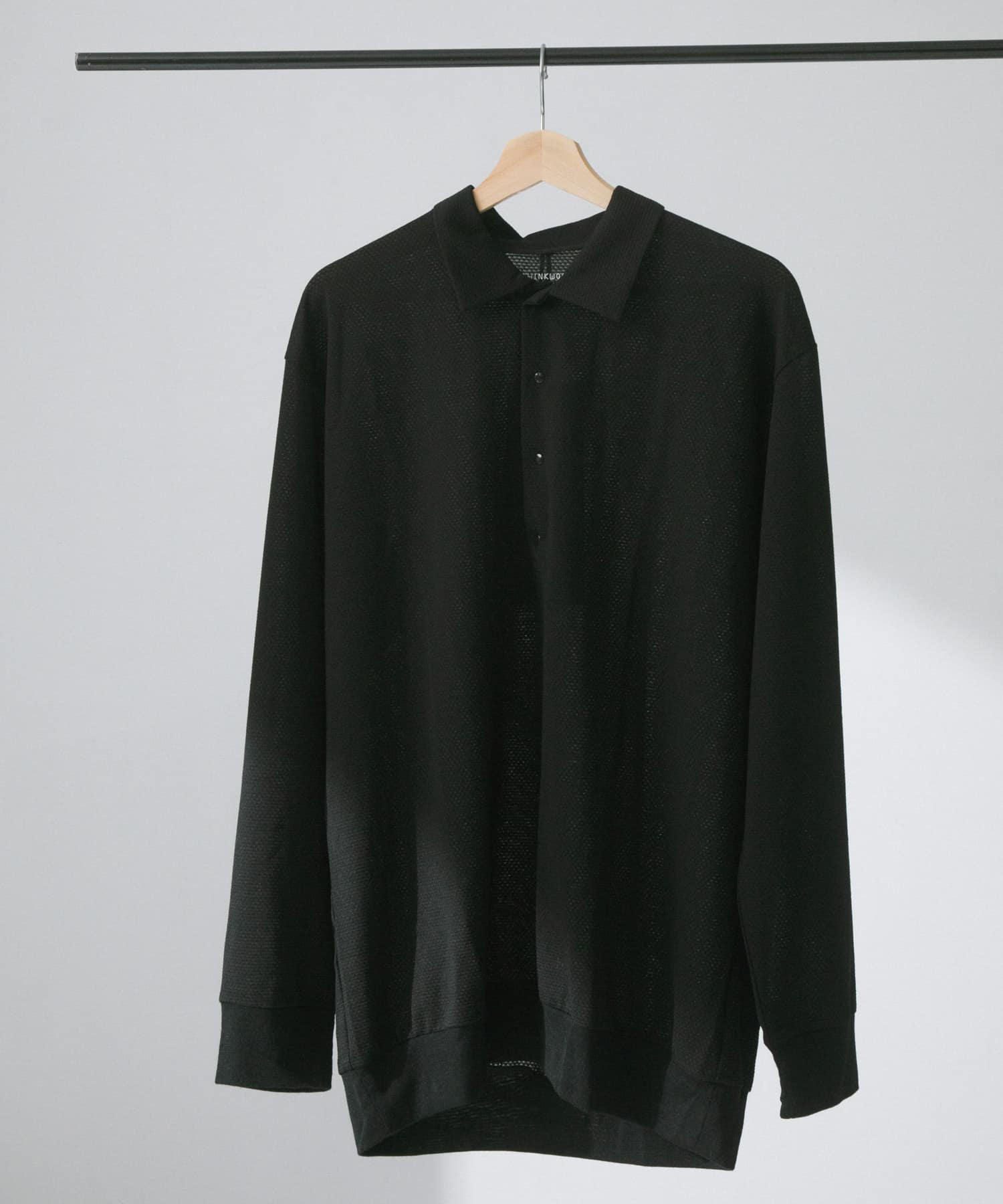THINKWOOL TW MESH POLO SHIRTS LS(5 Black): トップス｜URBAN
