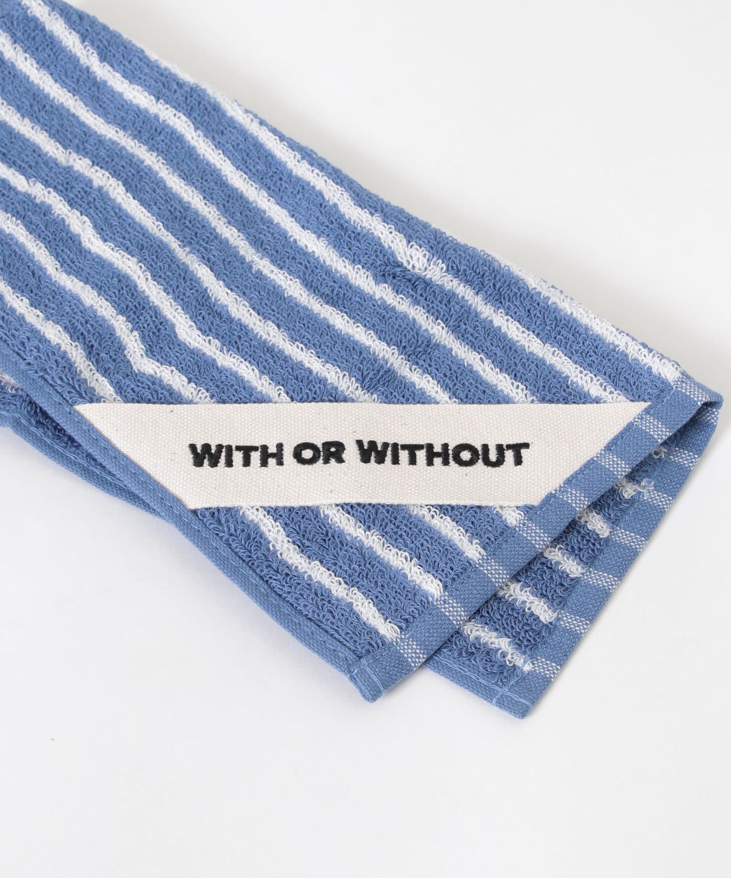 WITH OR WITHOUT　Hand Towel BLU STRIPE FREE