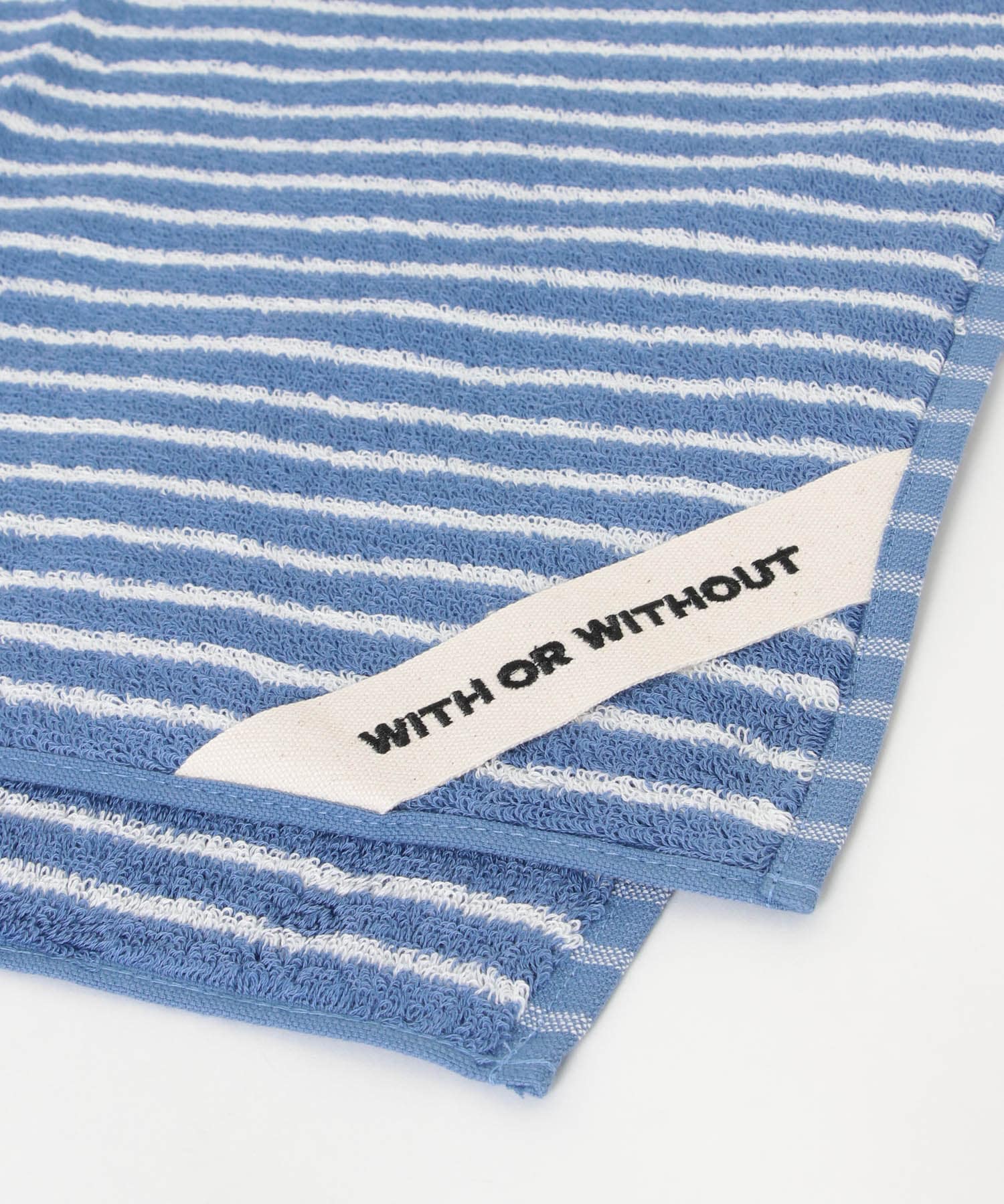 WITH OR WITHOUT　Face Towel BLU STRIPE FREE