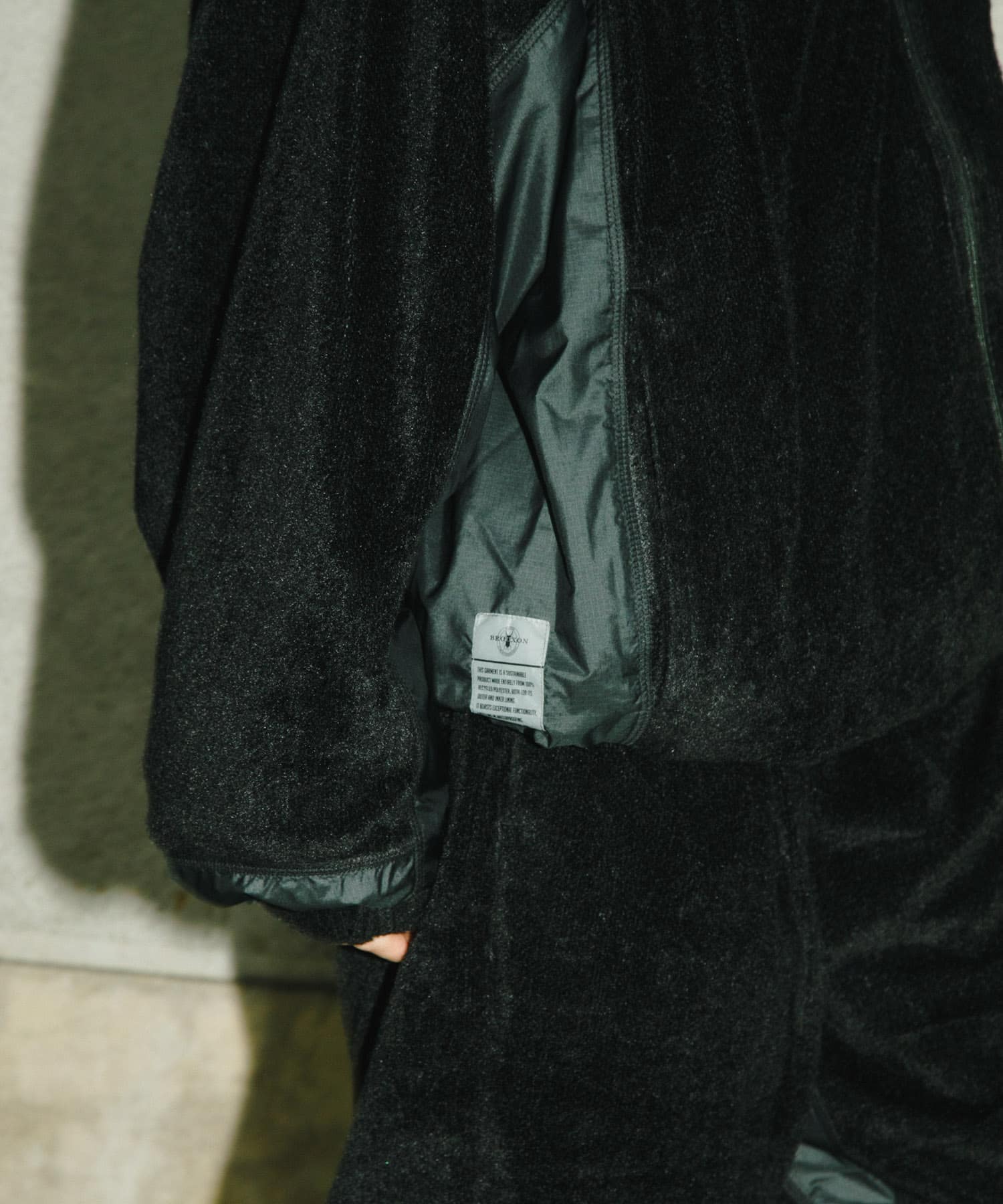 『別注』BROOXON×URBS　U.P.S. AIRLITE WARM SWEAT HOODIE BLACK M