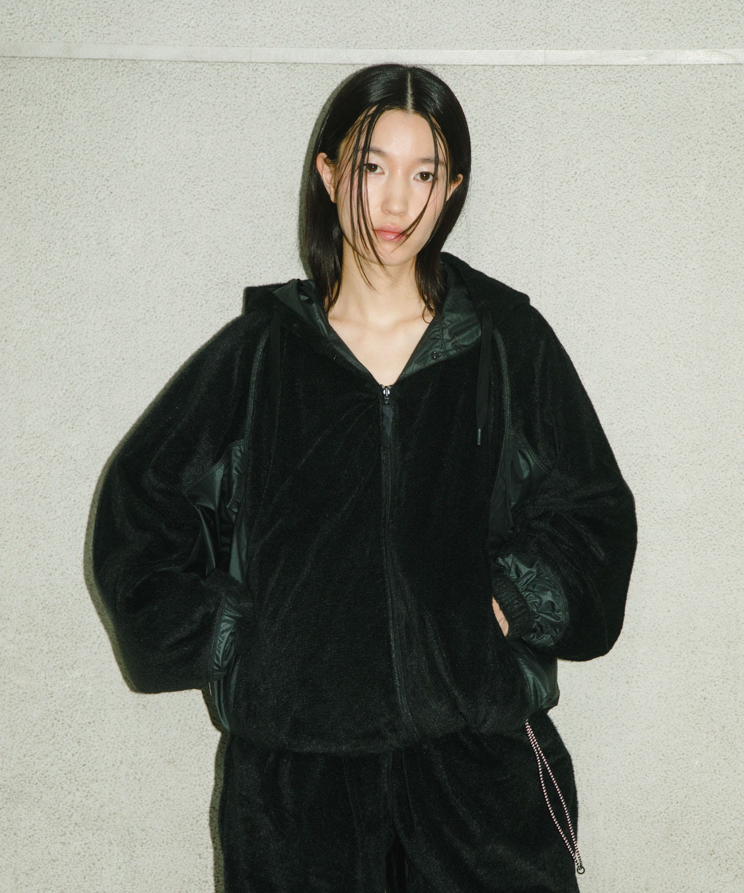 『別注』BROOXON×URBS　U.P.S. AIRLITE WARM SWEAT HOODIE BLACK L