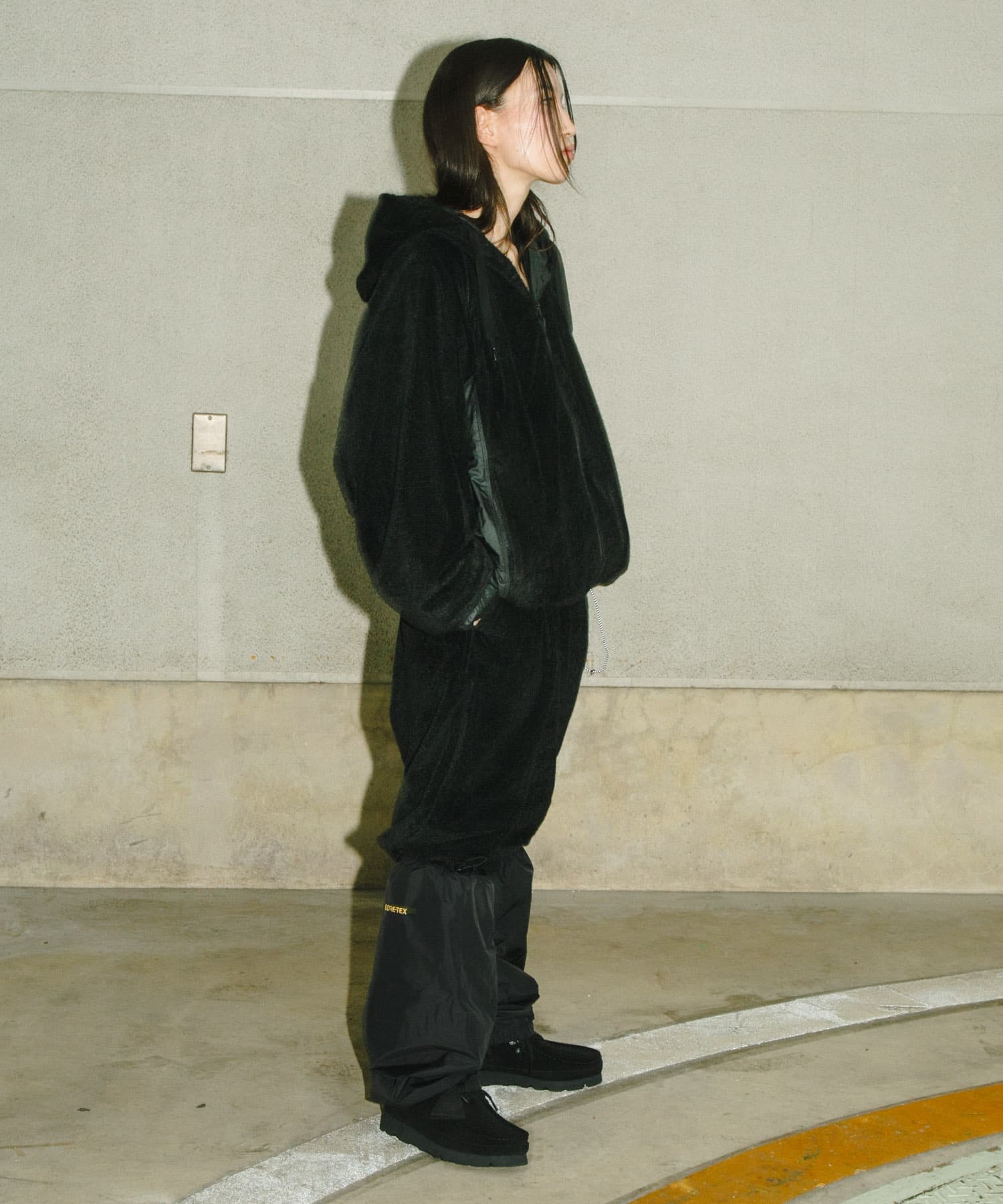 『別注』BROOXON×URBS　U.P.S. AIRLITE WARM SWEAT HOODIE BLACK L