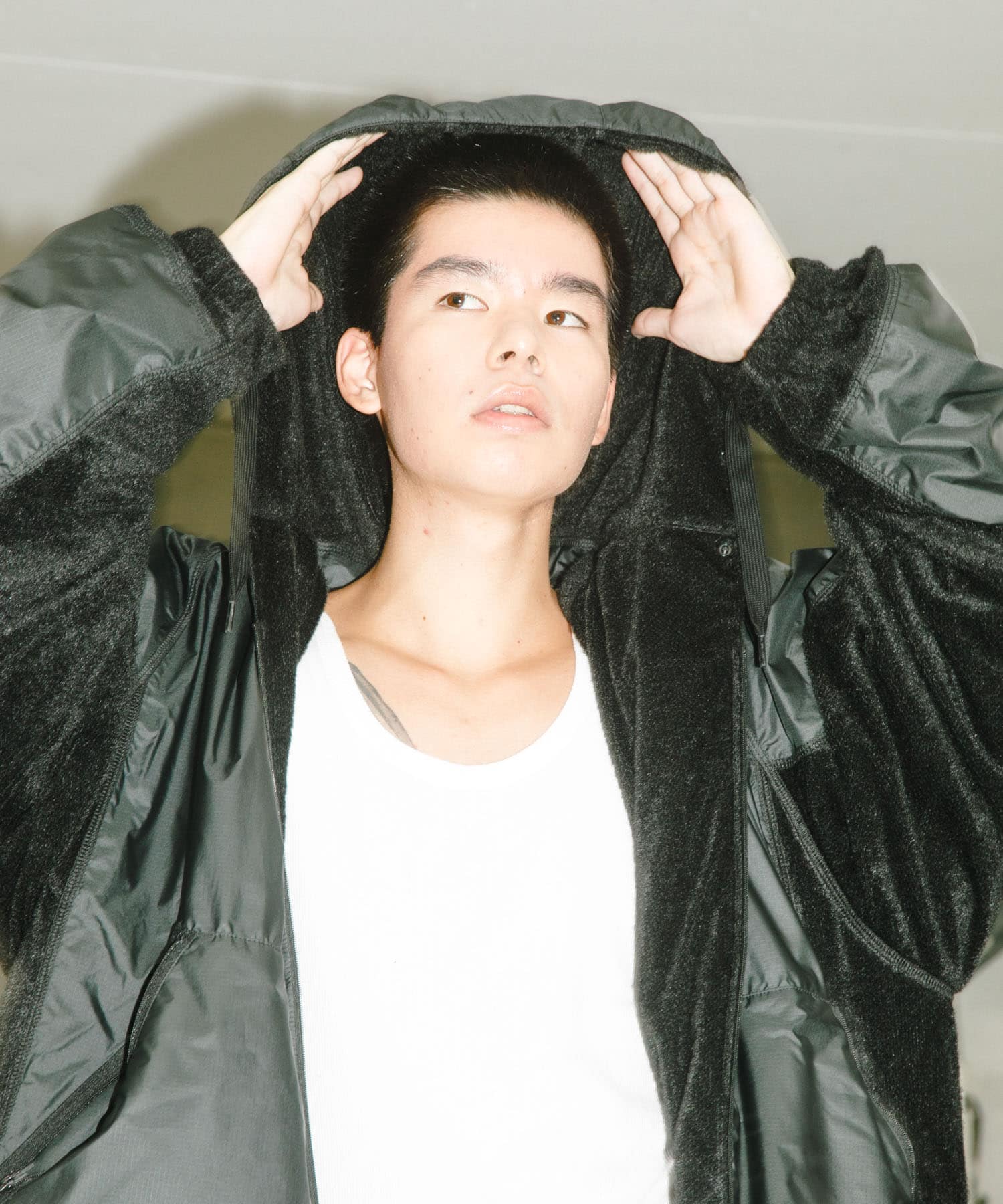 『別注』BROOXON×URBS　U.P.S. AIRLITE WARM SWEAT HOODIE BLACK M