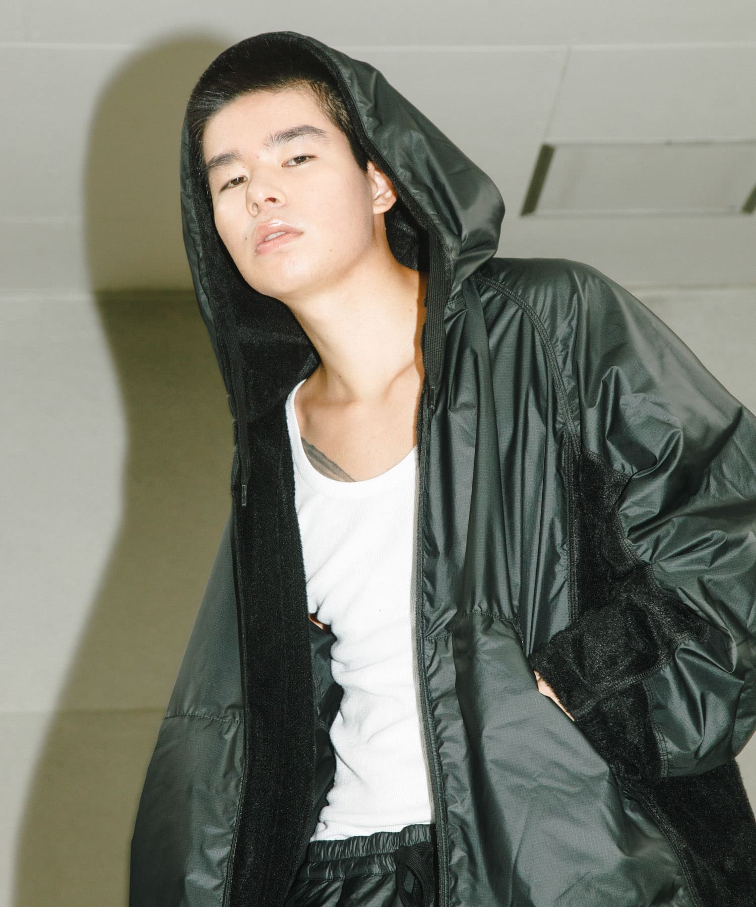 『別注』BROOXON×URBS　U.P.S. AIRLITE WARM SWEAT HOODIE BLACK M