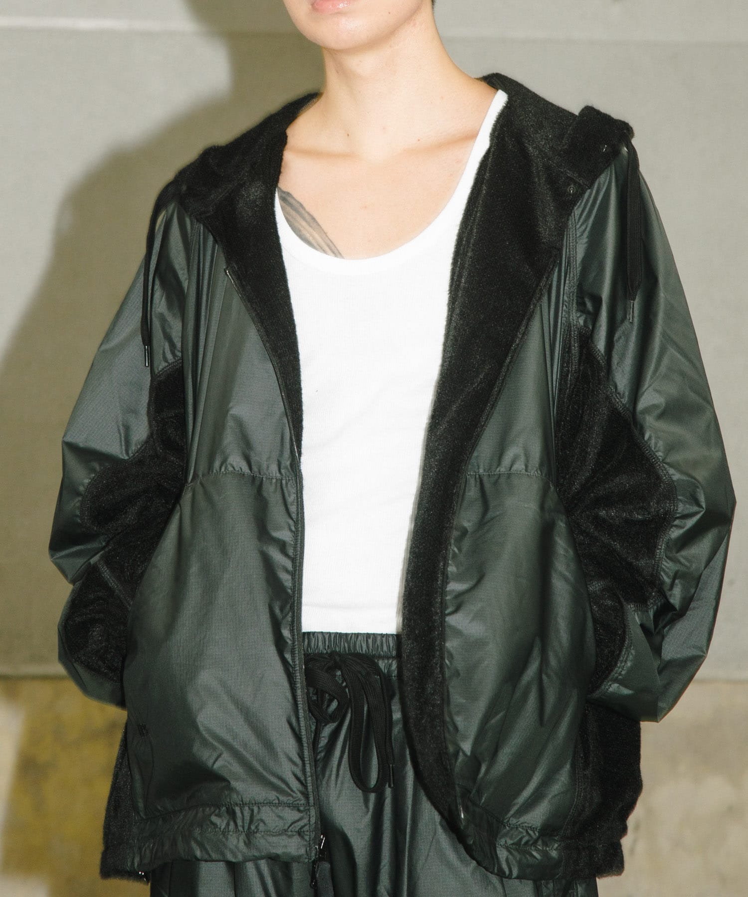 『別注』BROOXON×URBS　U.P.S. AIRLITE WARM SWEAT HOODIE BLACK M