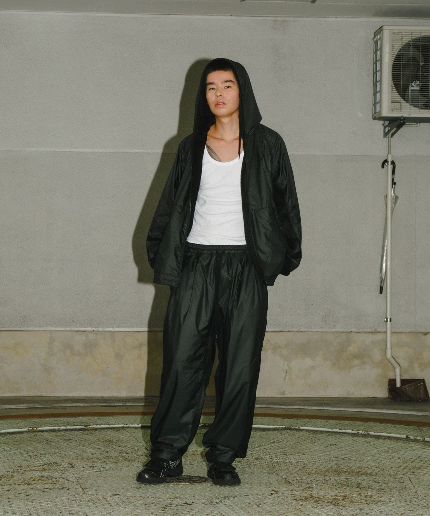『別注』BROOXON×URBS　U.P.S. AIRLITE WARM SWEAT HOODIE BLACK L