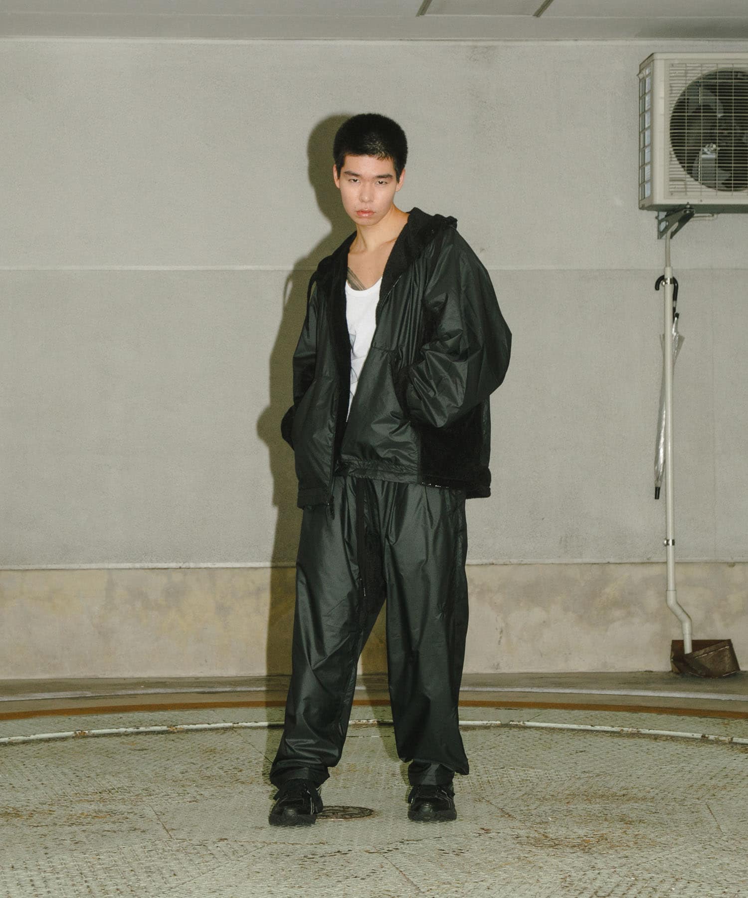 『別注』BROOXON×URBS　U.P.S. AIRLITE WARM SWEAT HOODIE BLACK L