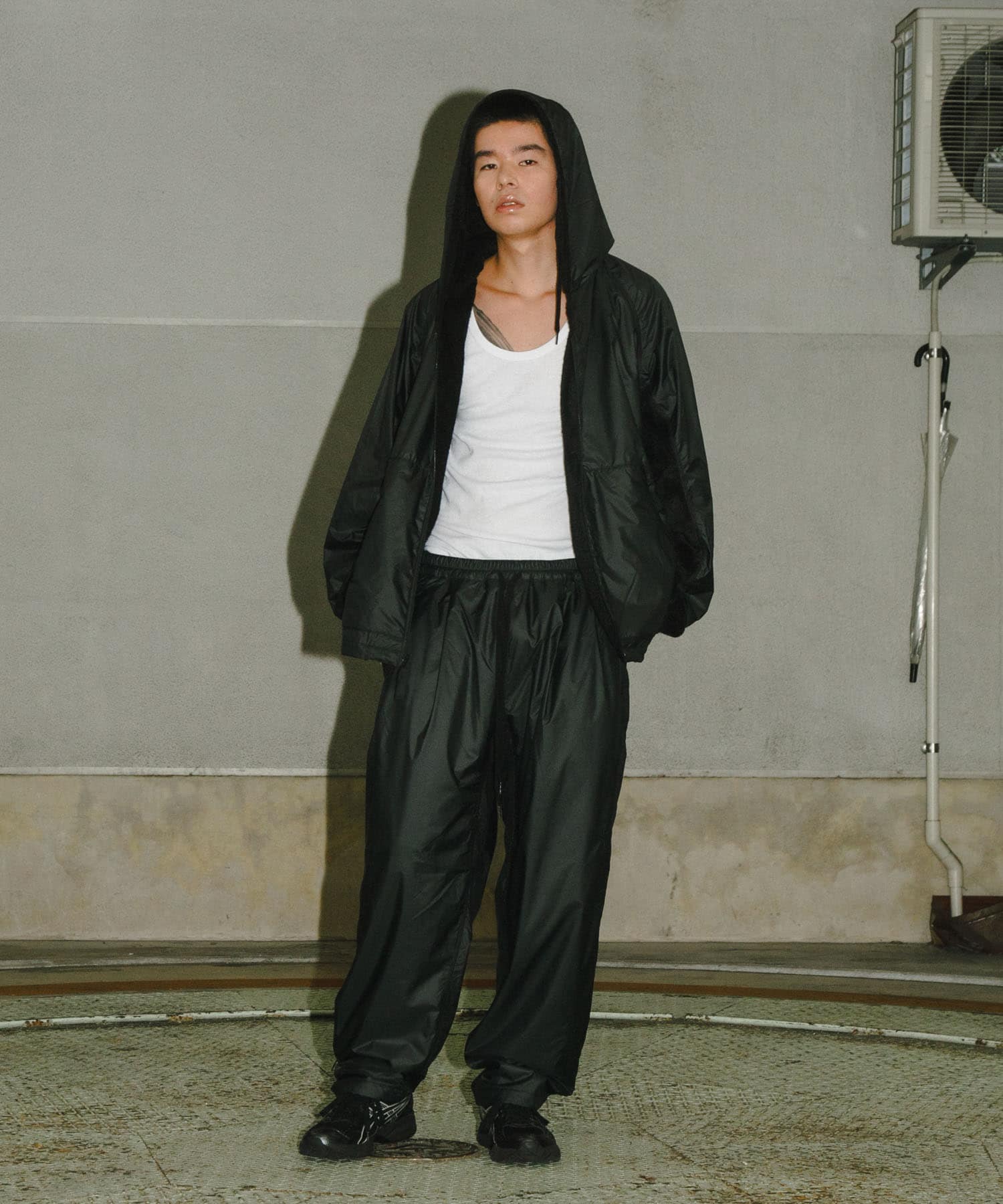 『別注』BROOXON×URBS　U.P.S. AIRLITE WARM SWEAT PANTS BLACK L