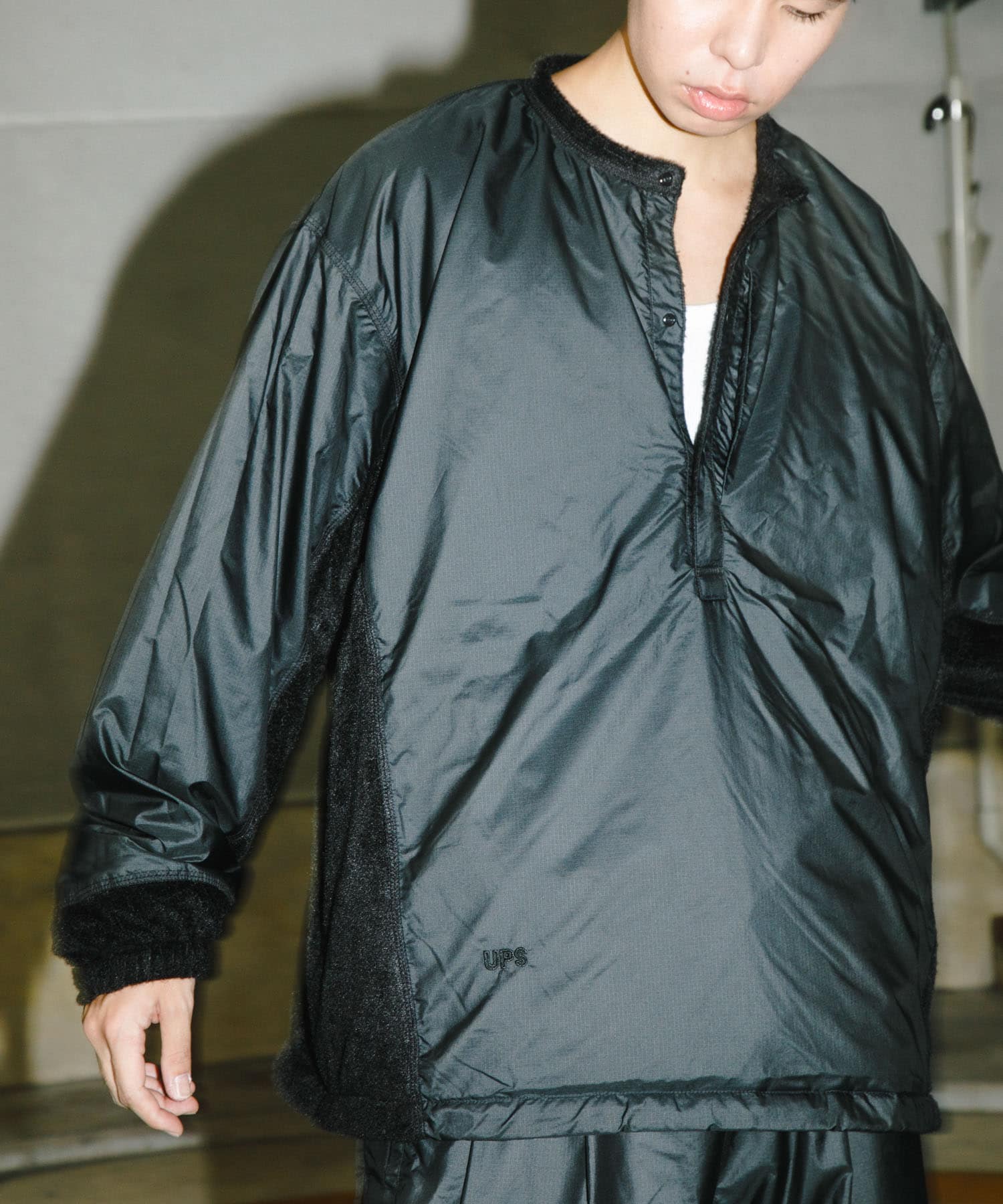 『別注』BROOXON×URBS　U.P.S. AIRLITE WARM SWEAT SHIRTS BLACK XL