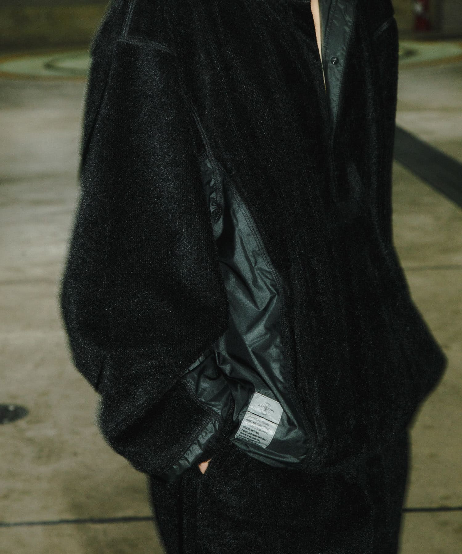 『別注』BROOXON×URBS　U.P.S. AIRLITE WARM SWEAT SHIRTS BLACK M