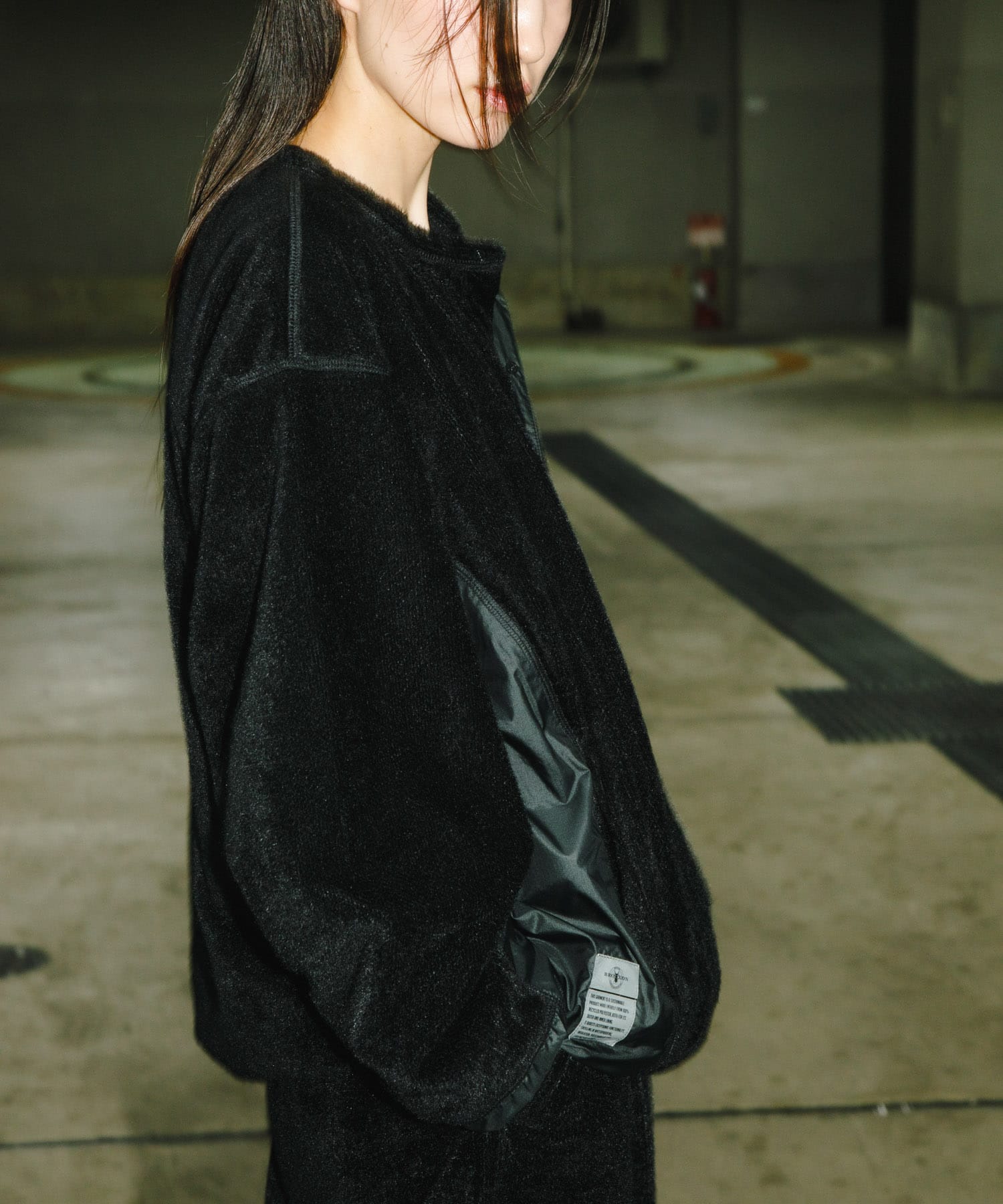 『別注』BROOXON×URBS　U.P.S. AIRLITE WARM SWEAT SHIRTS BLACK L