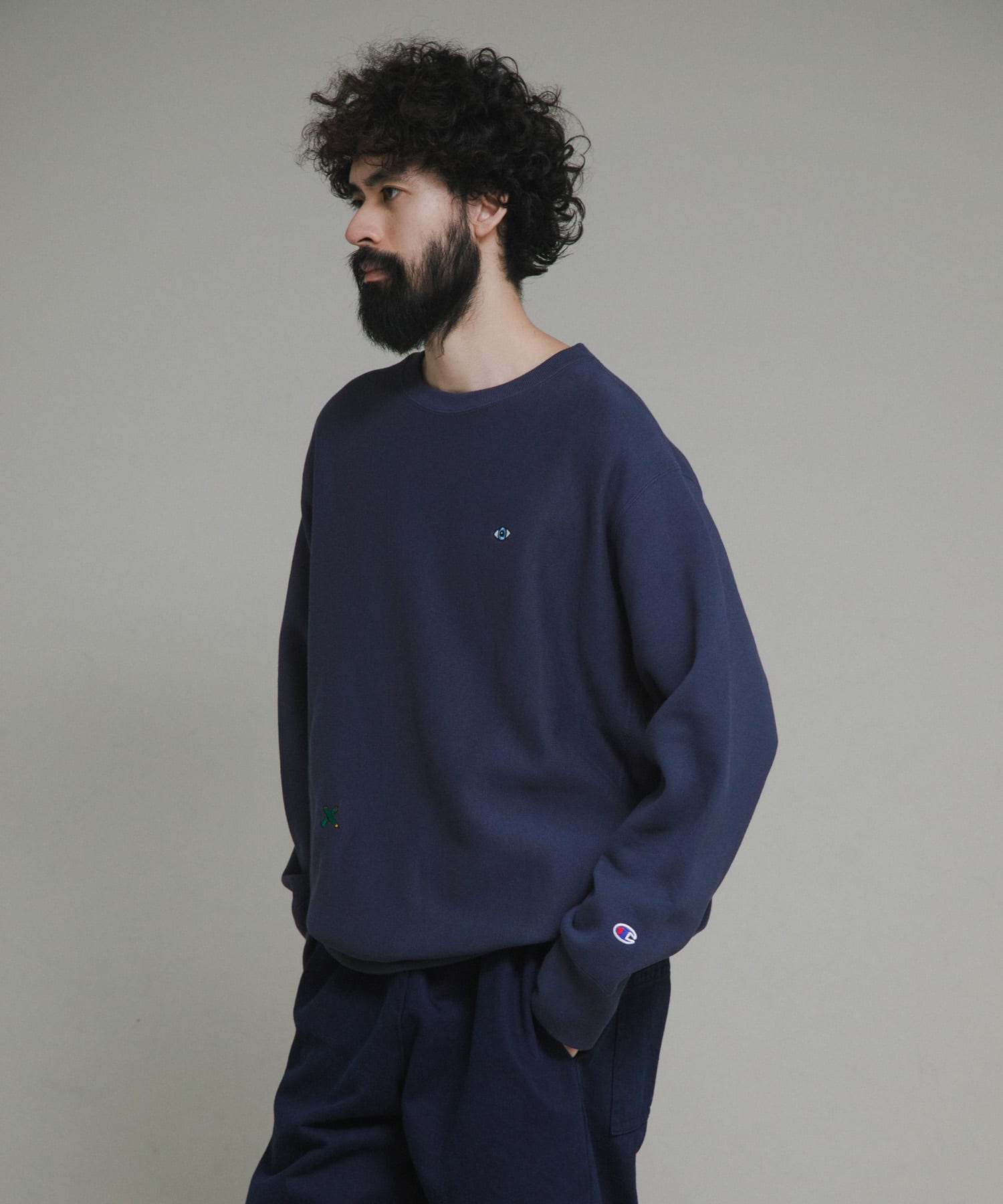 『別注』LOWERCASE×Champion　LCリバースウィーブbyFACEOKA ダークネイビー M