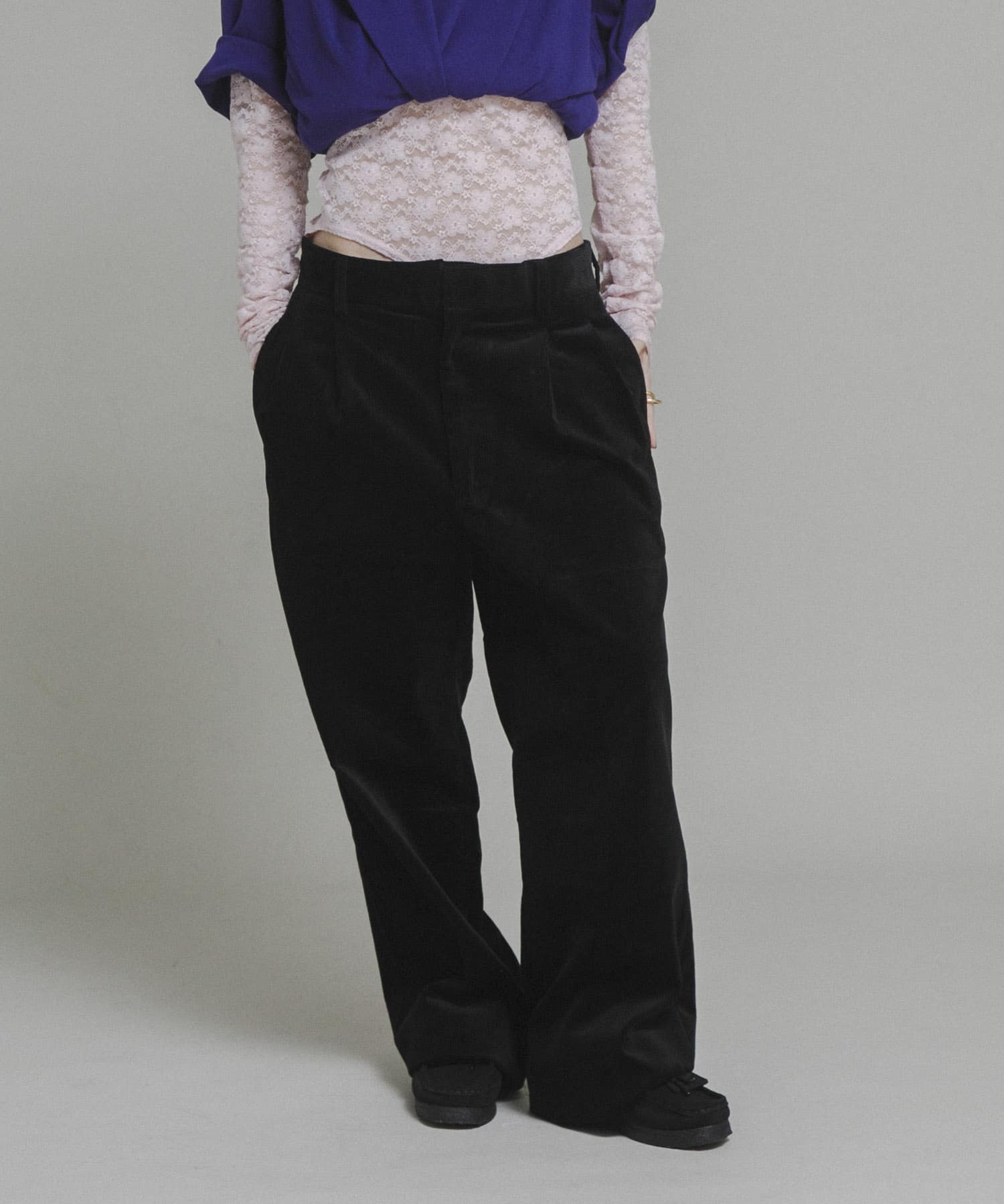 coupronde　corduroy pants BLACK 46