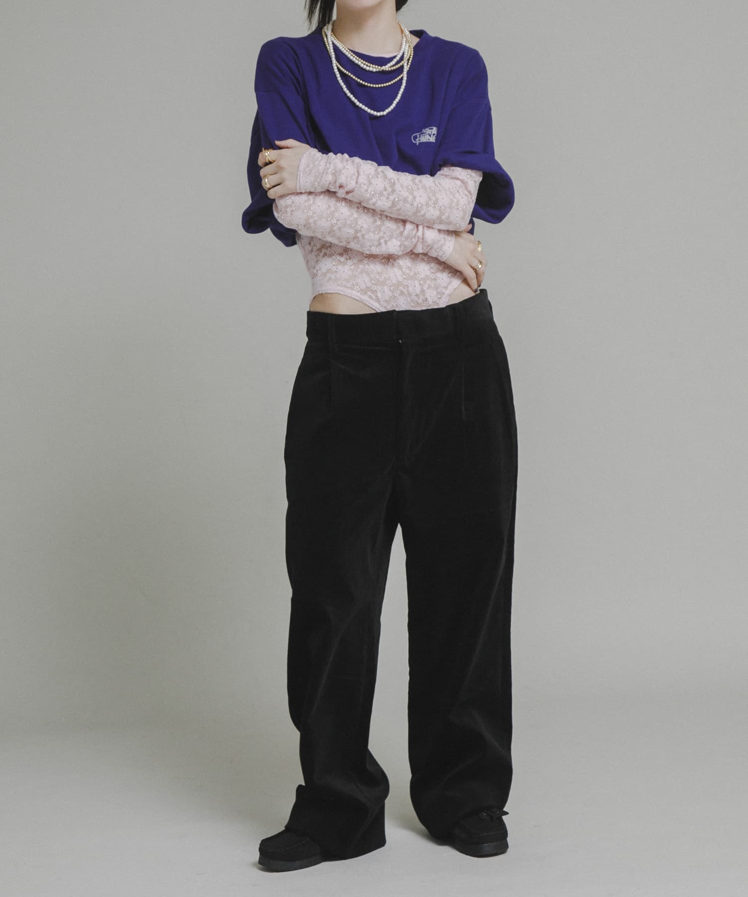 coupronde　corduroy pants BLACK 46
