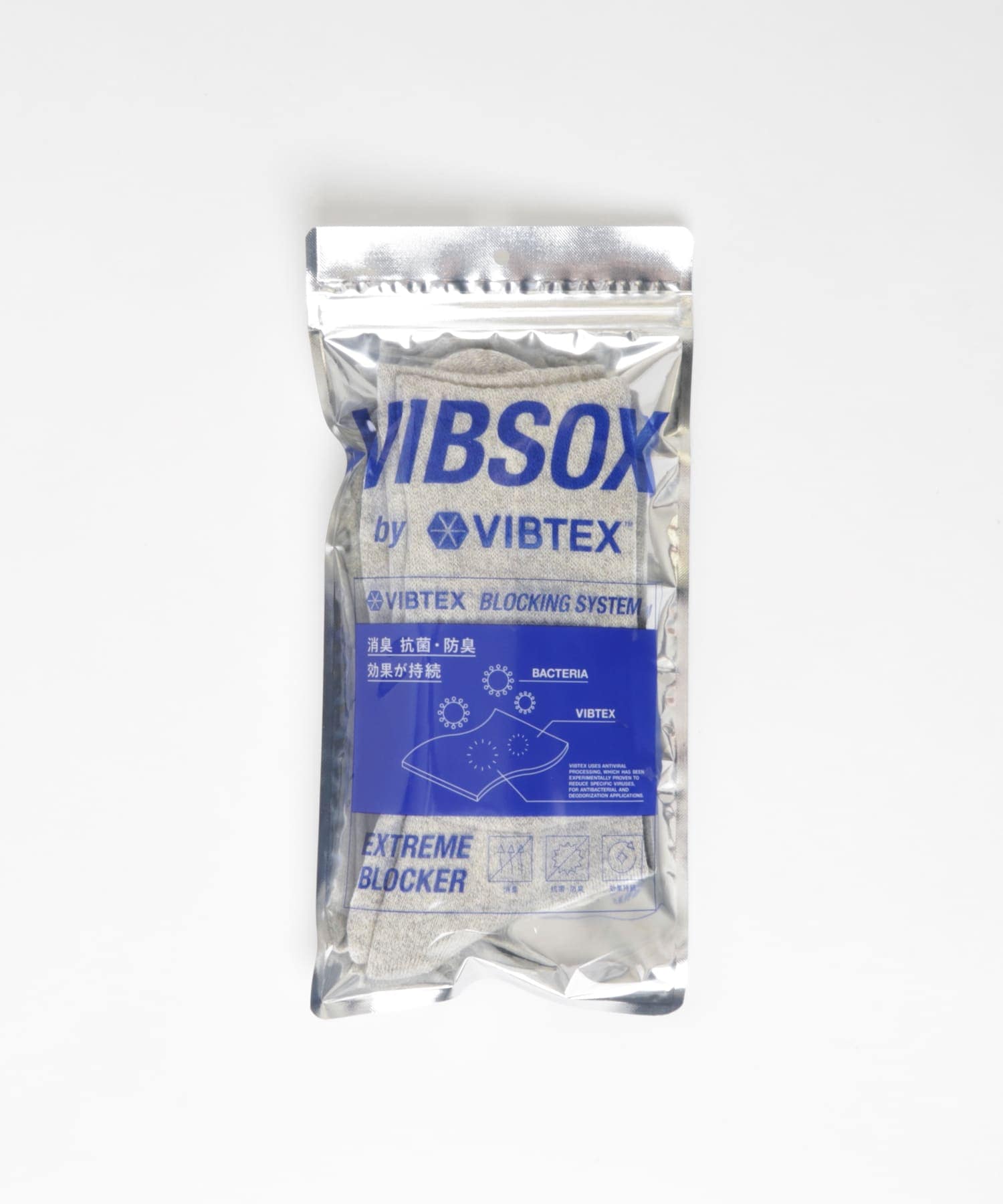 VIBSOX　RIB SOCKS L H GREY FREE