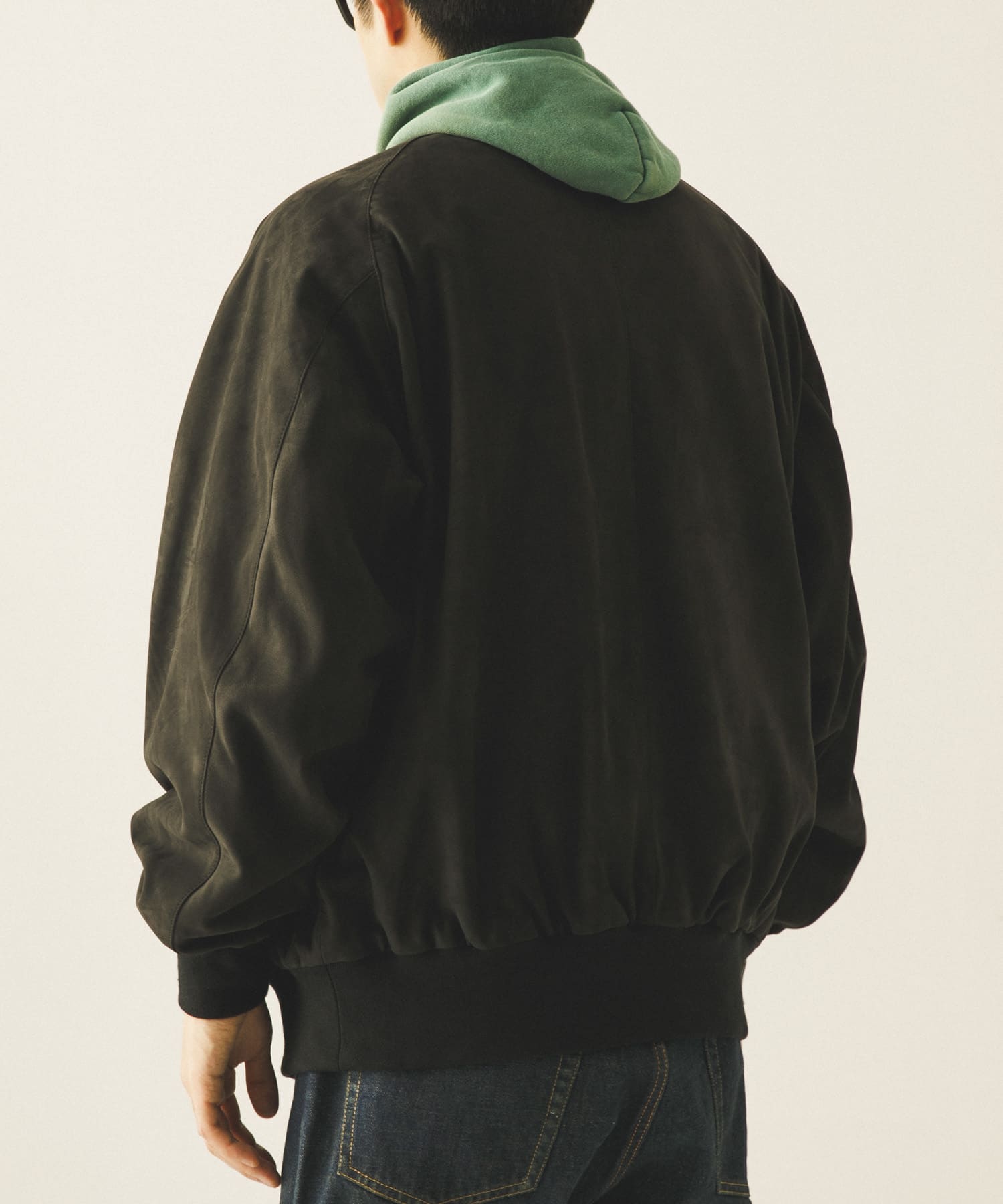A PRESSE　Nubuck leather Rib Blouson BLACK 2