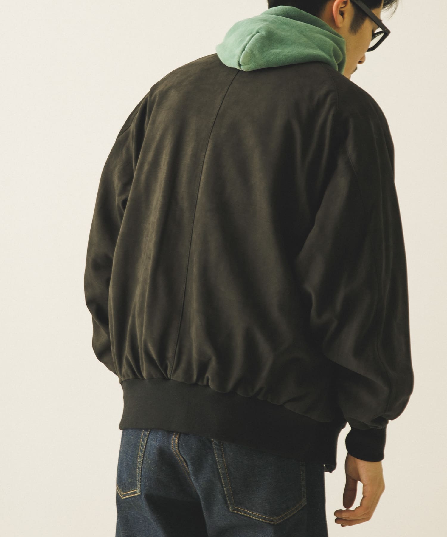A PRESSE　Nubuck leather Rib Blouson BLACK 2