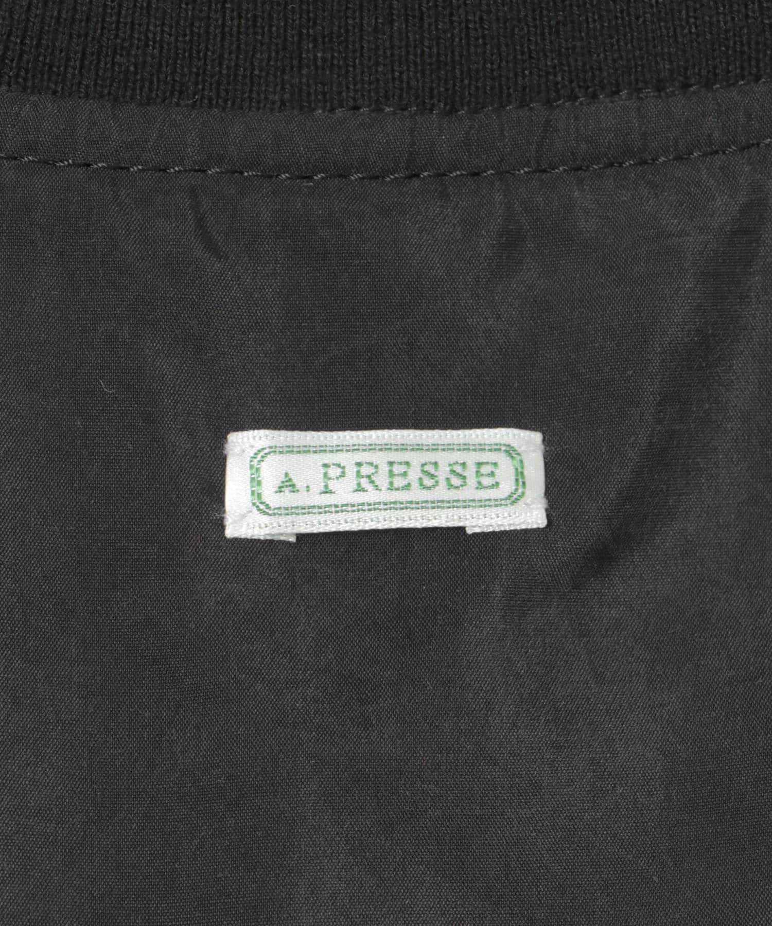 A PRESSE　Nubuck leather Rib Blouson BLACK 2