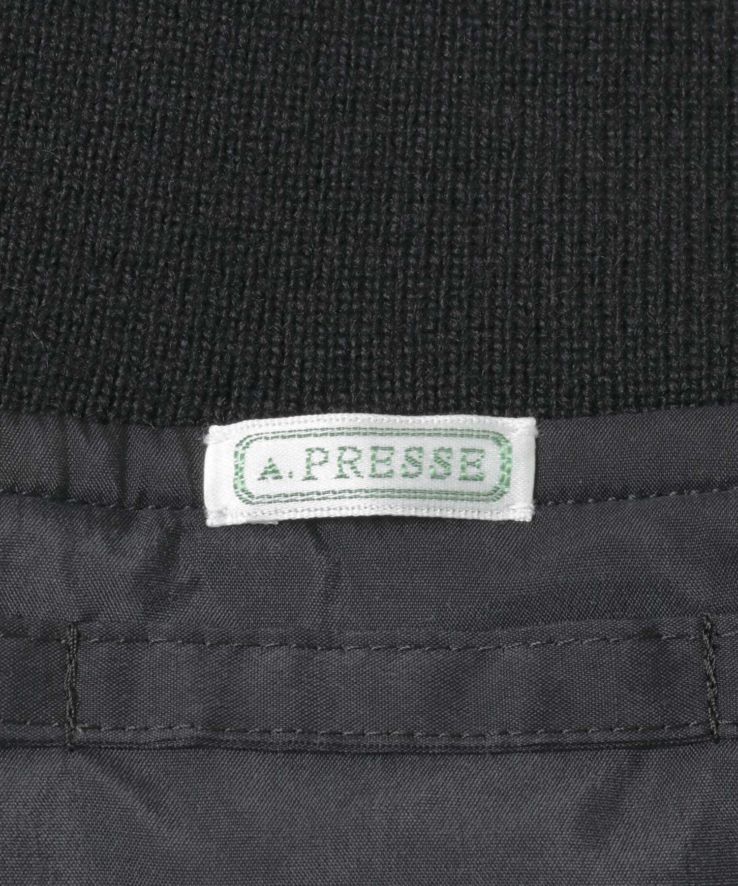 A PRESSE　Cashmere Light Flannel Padding Jacket BLACK 2